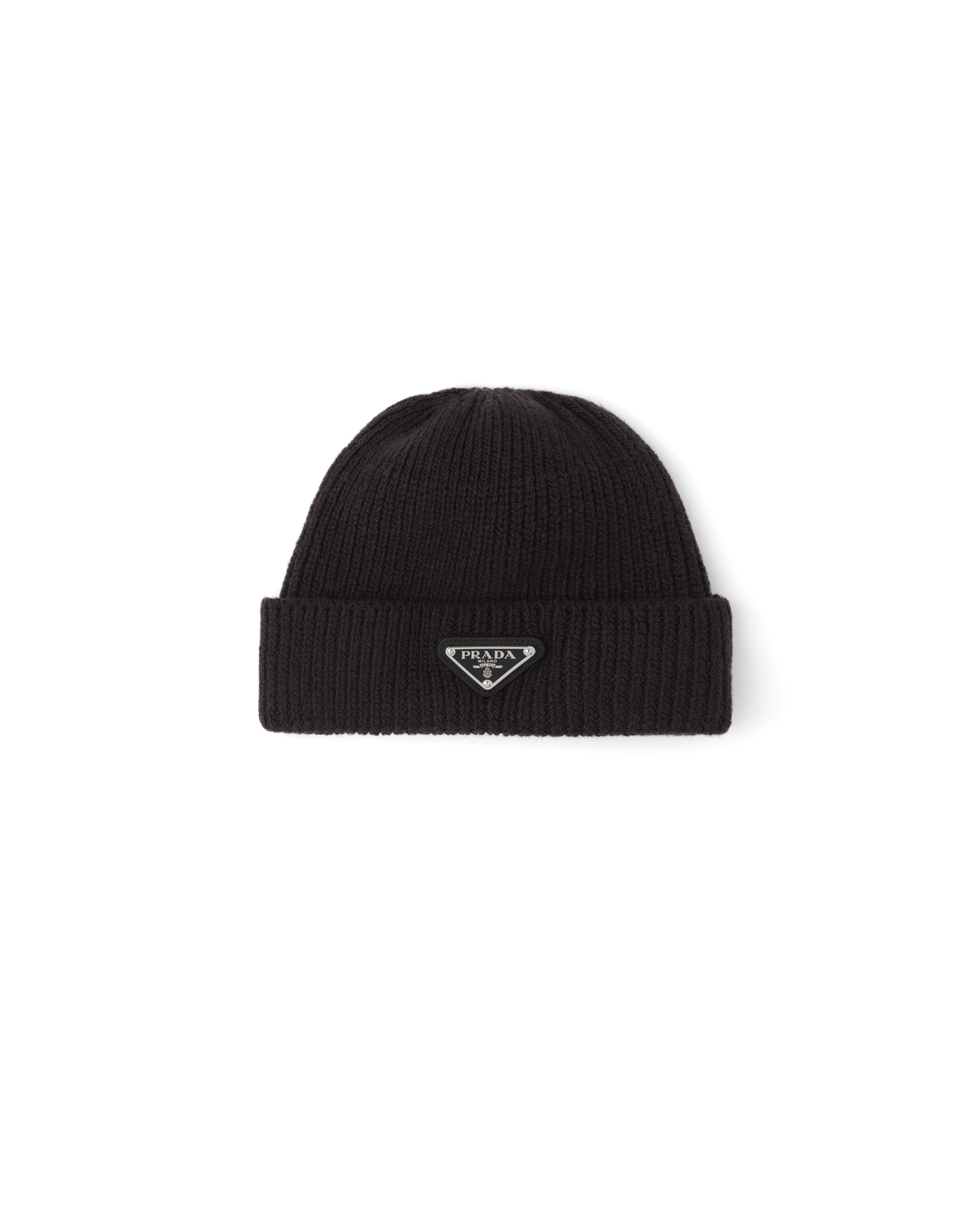 Prada Wool And Cashmere Beanie In Black