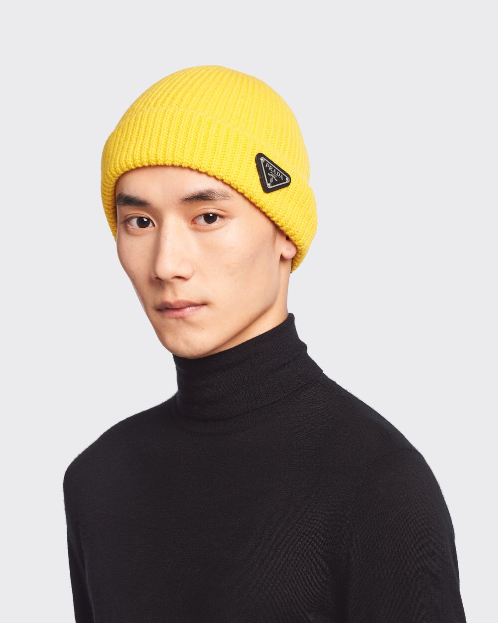 Yellow Wool and cashmere beanie | Prada