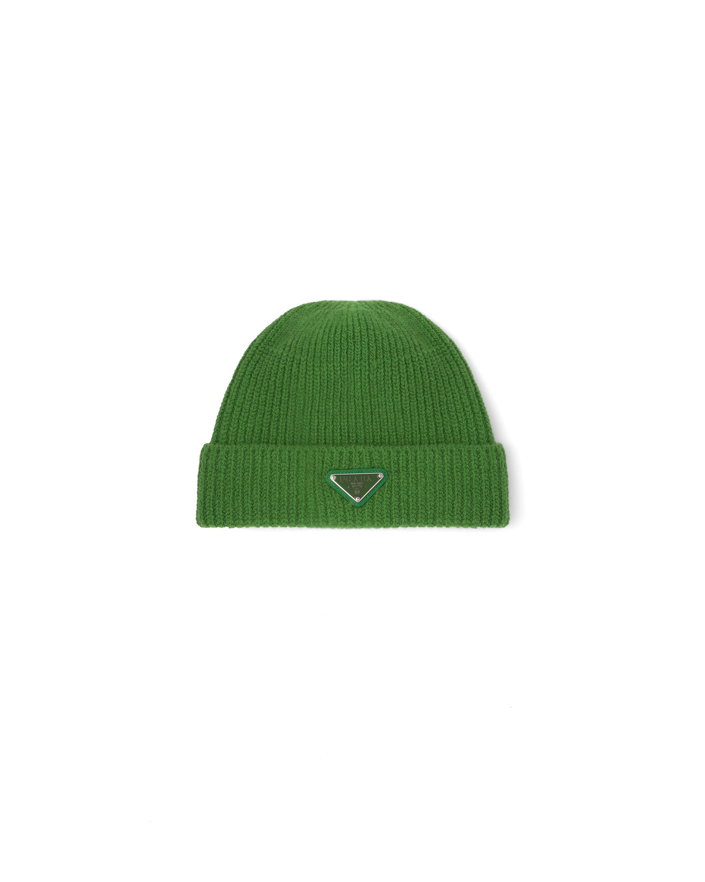 Prada Wool And Cashmere Beanie In Green