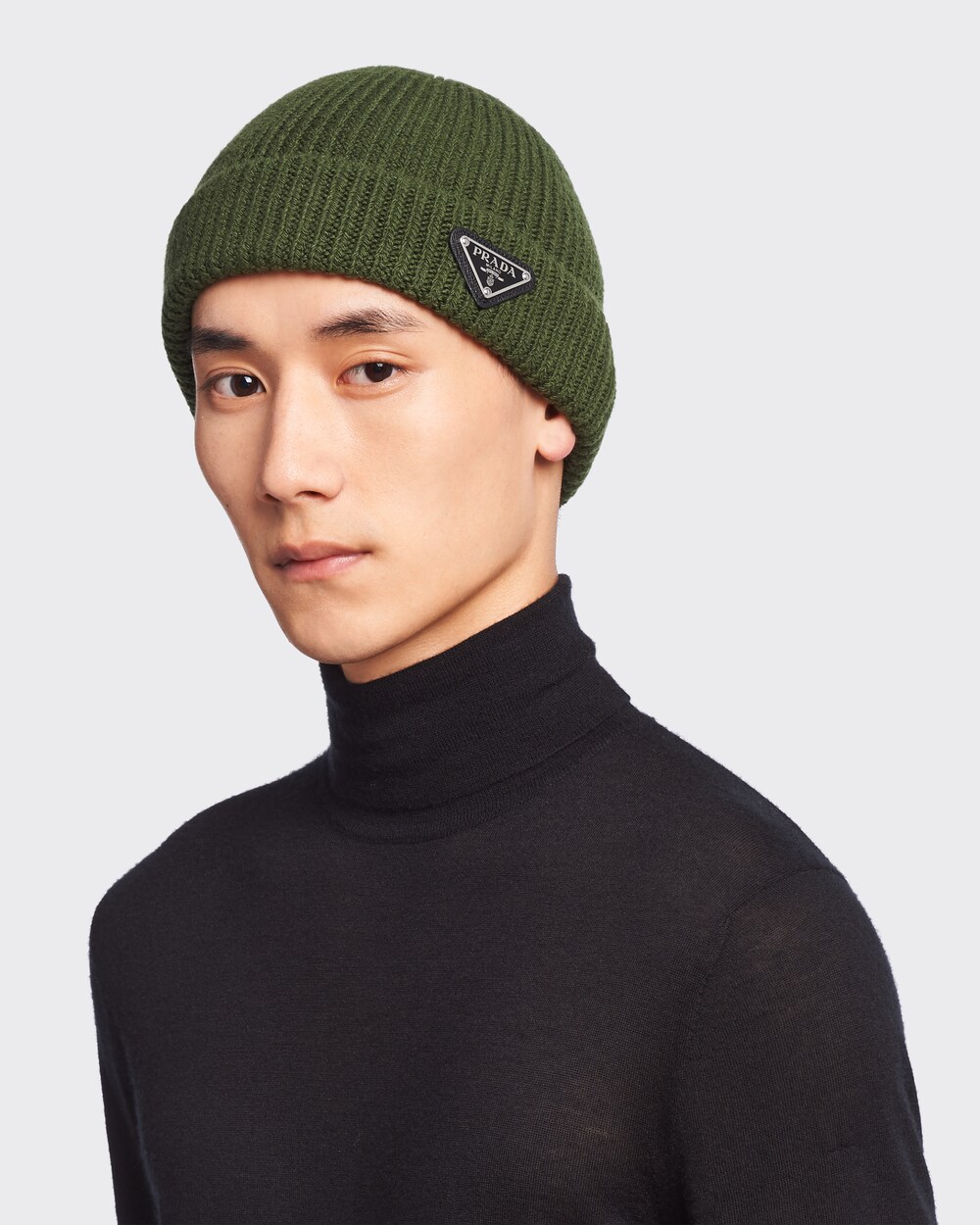 Military Green Wool and cashmere beanie 