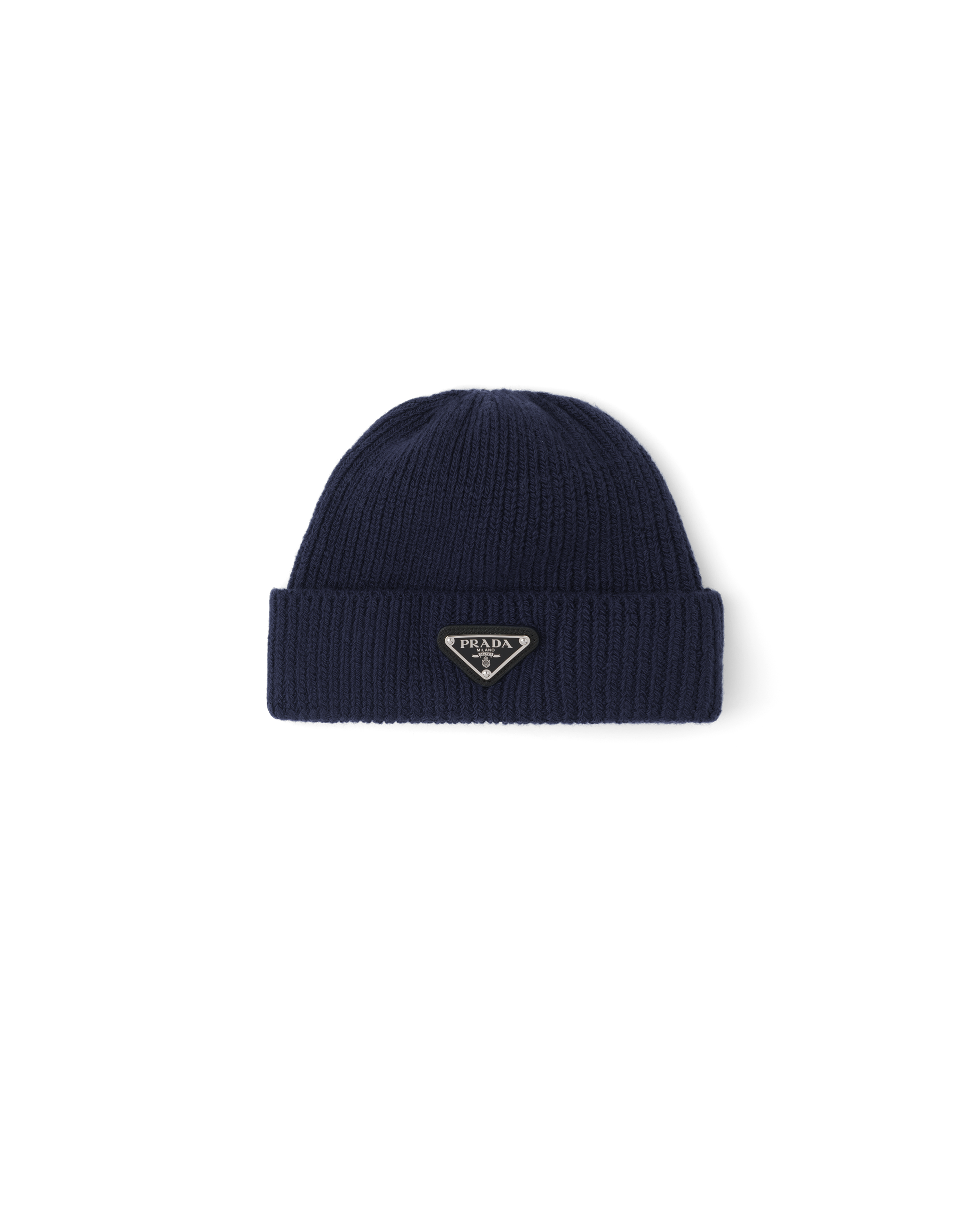 Prada Wool And Cashmere Beanie In Blue
