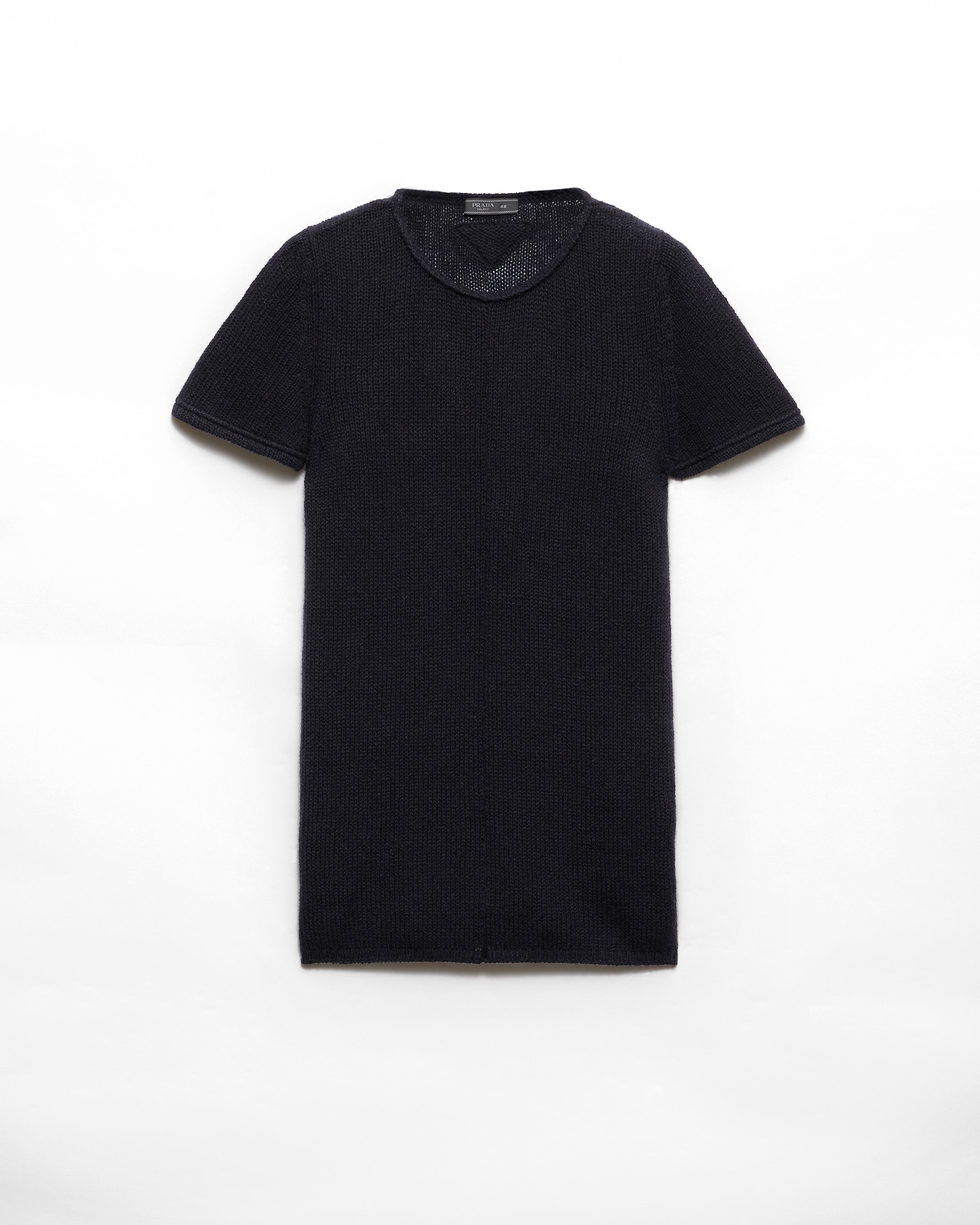Prada Pull À Manches Courtes En Cachemire, Homme, Bleu, Taille 50