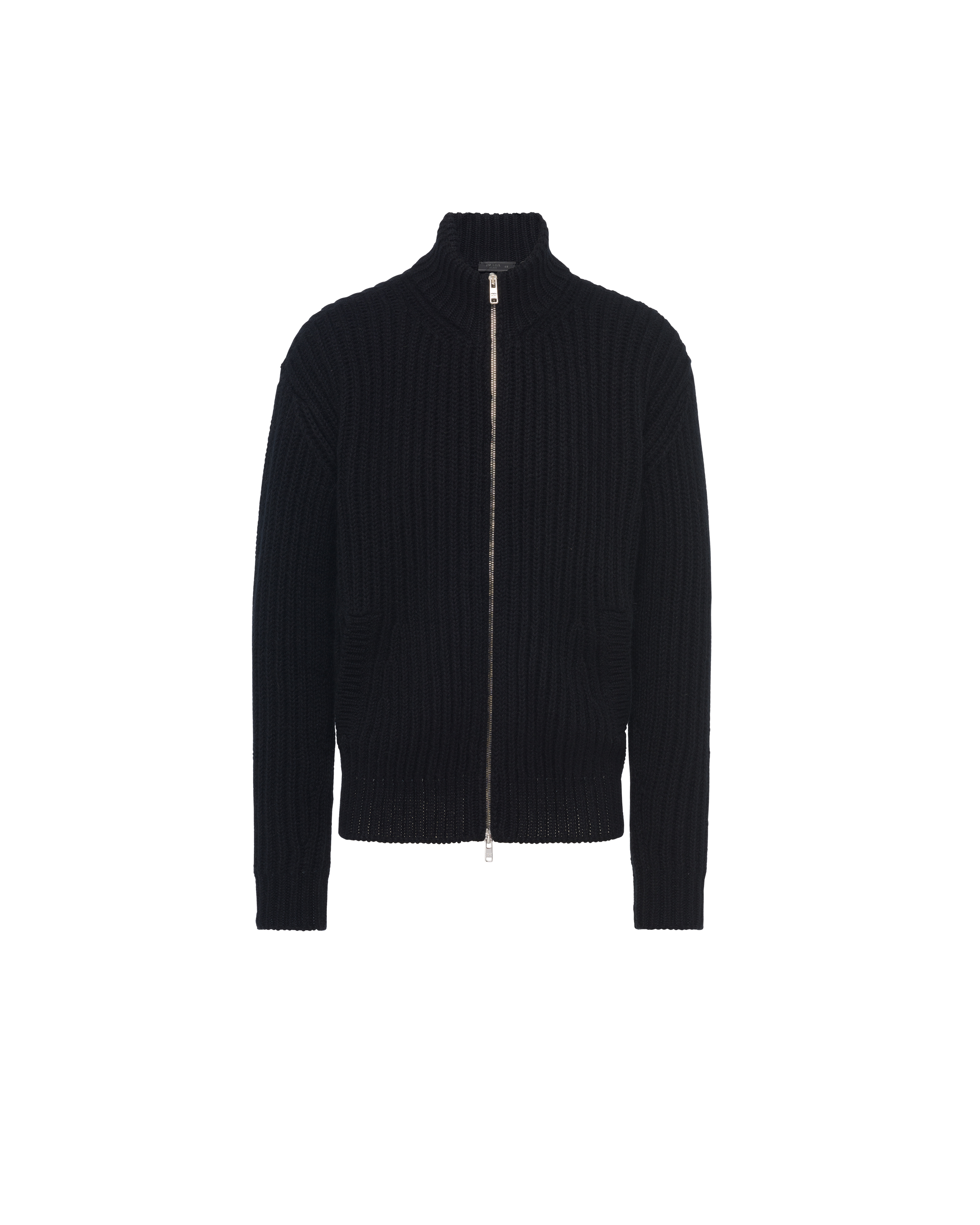 Prada Men's Virgin Wool Cardigan In Black