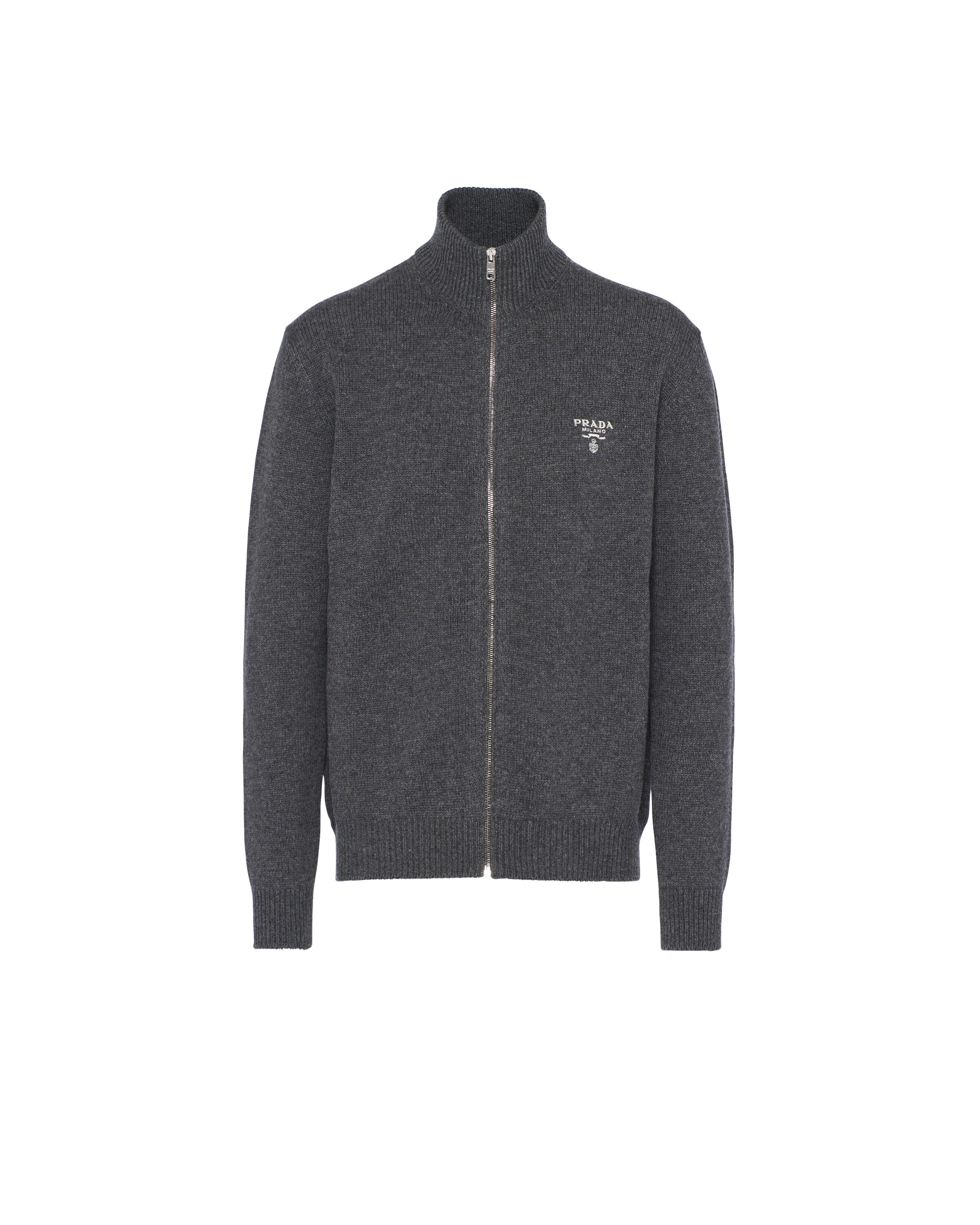 Prada Cardigan En Cachemire, Homme, Gris Ardoise, Taille 46