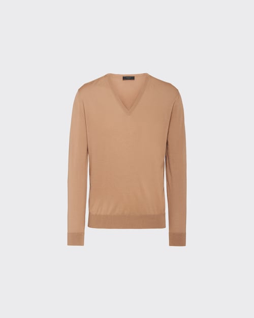 Prada Worsted Wool V-Neck Sweater 1