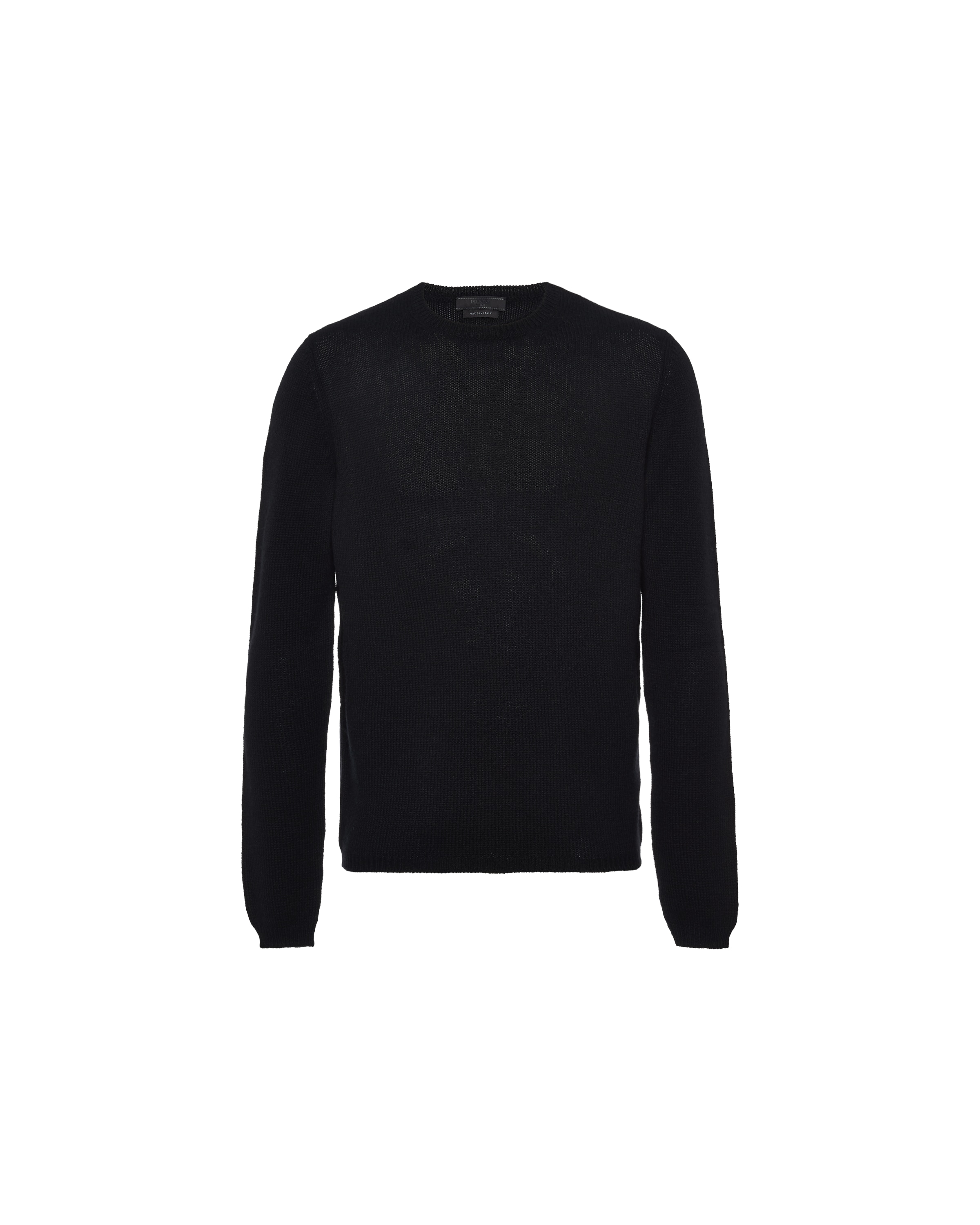 Prada Maglia Girocollo In Cashmere, Uomo, Nero, Taglia 60