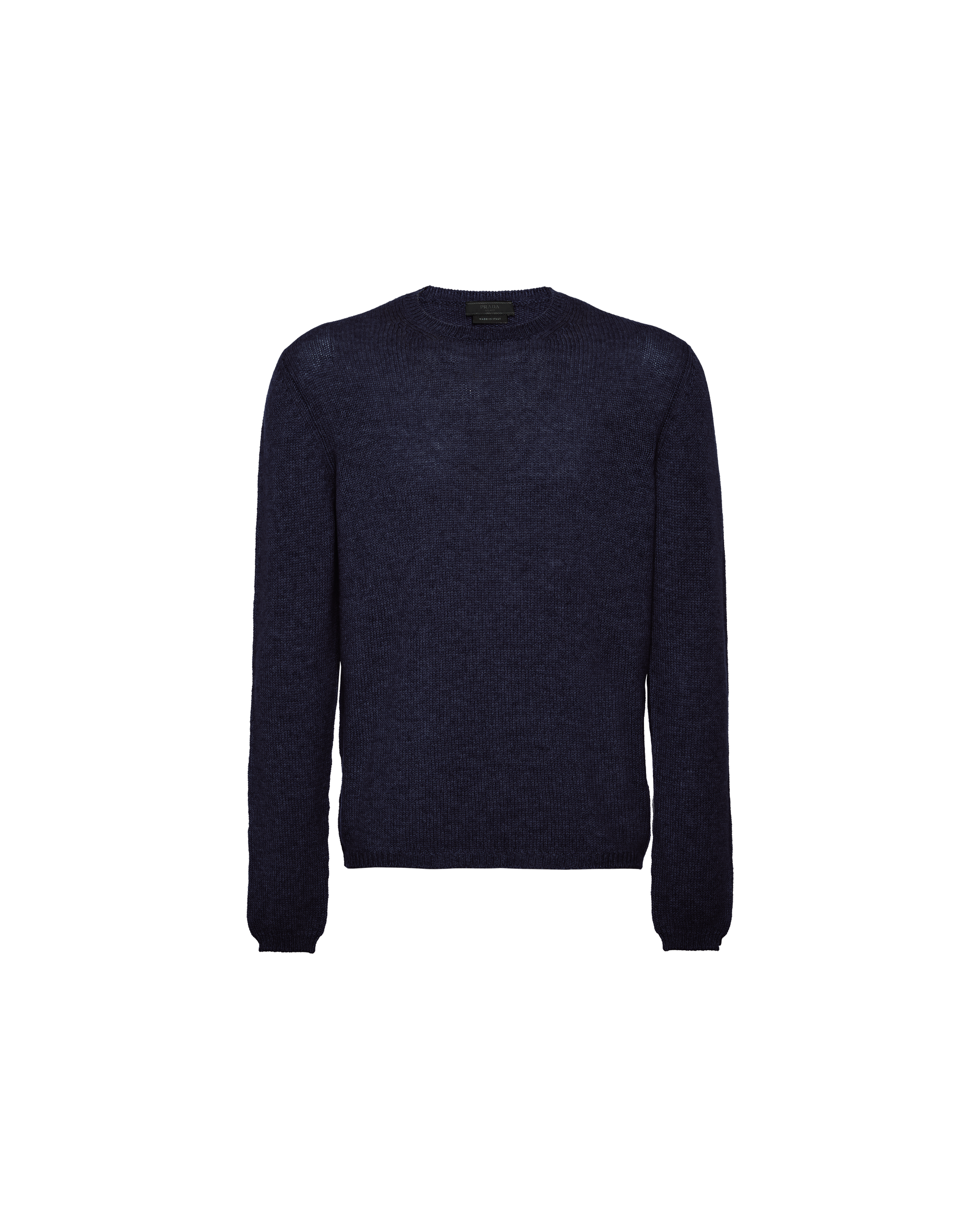 Prada Mens Blue Crewneck Regular-fit Cashmere Jumper In Navy