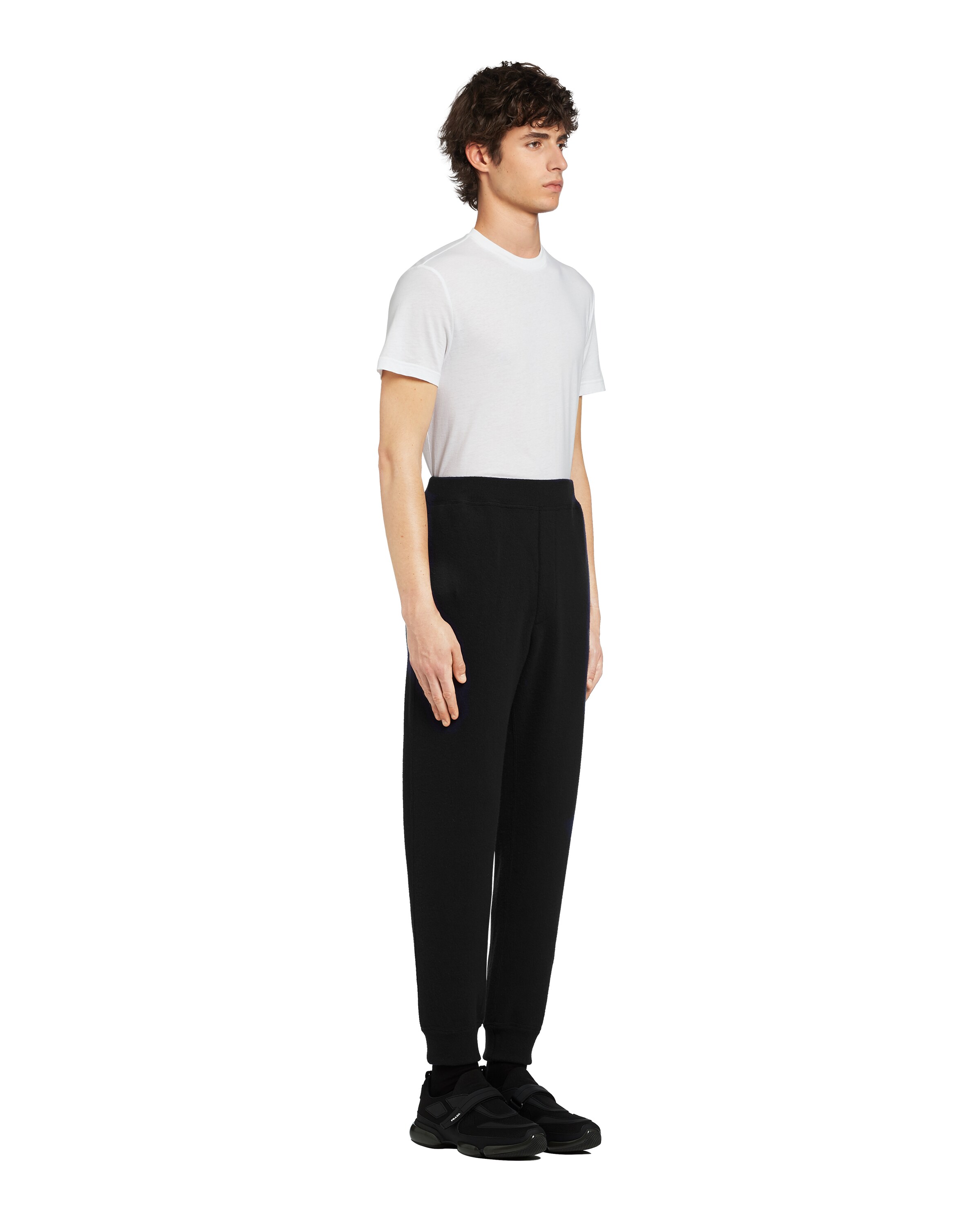 Black Wool and cashmere jogging pants | Prada