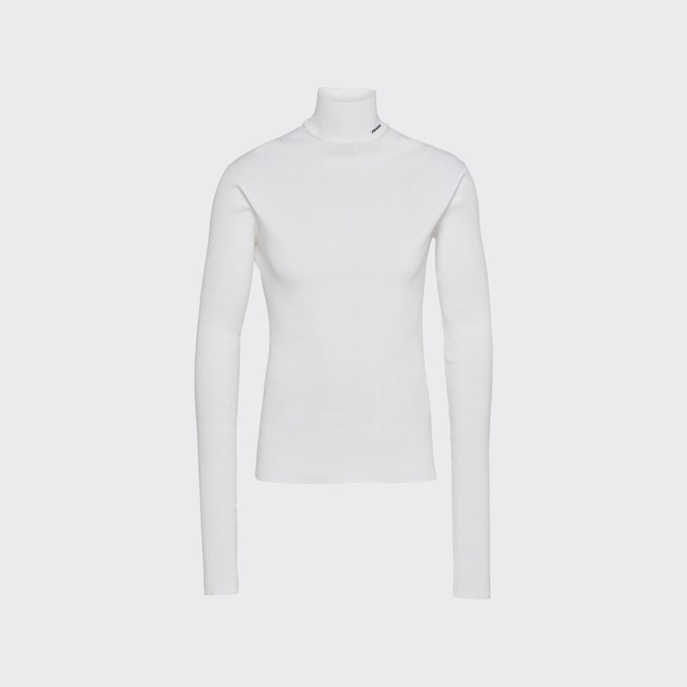 prada.com | Rollkragenpullover aus Baumwolle