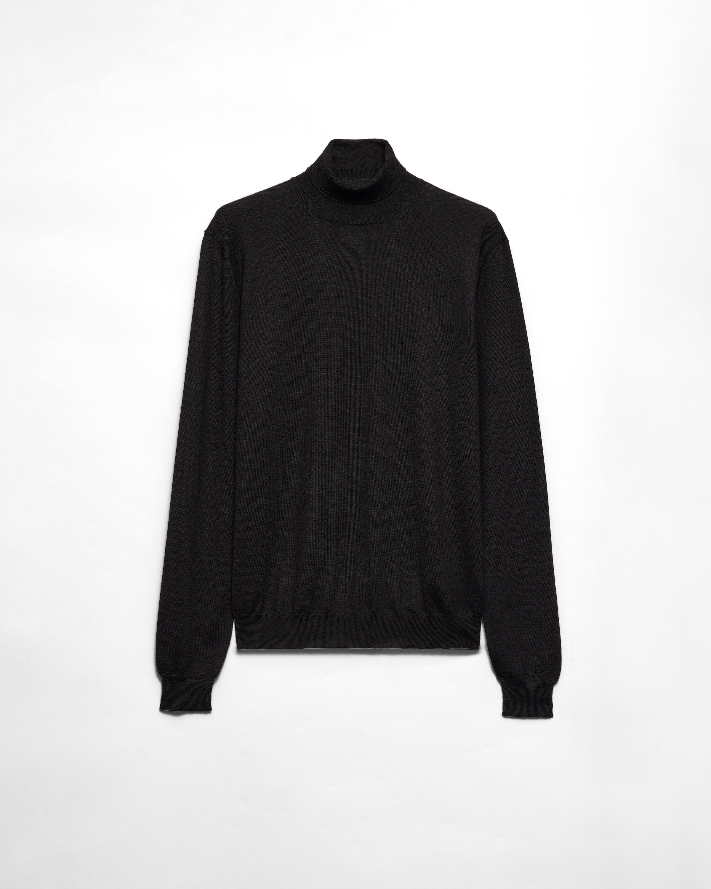 Prada Pull À Col Roulé En Cachemire Et Soie, Homme, Noir, Taille 46