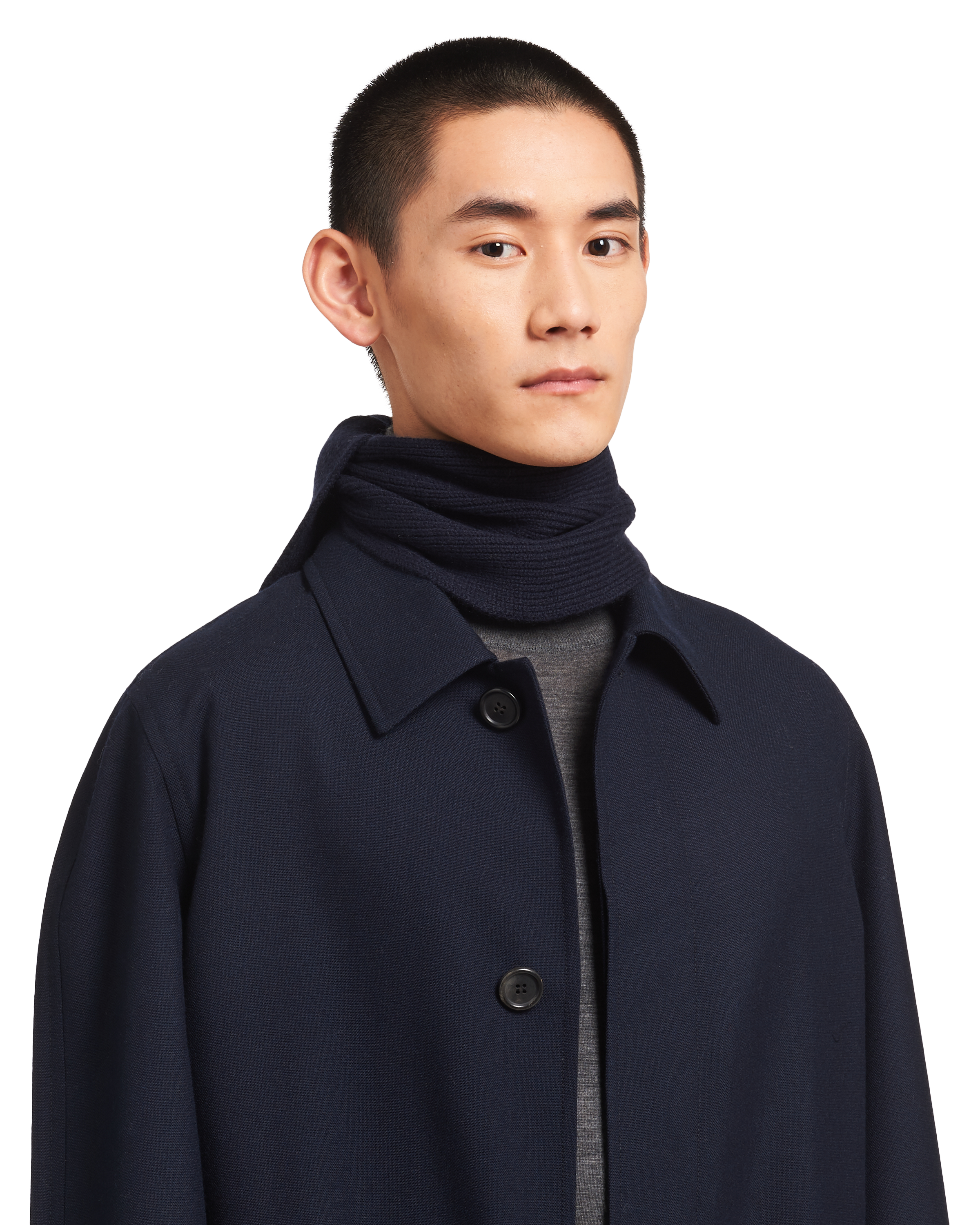 【関税&送料込】Prada Midnight Blue Cashmere Scarf Blue/Camel Double cashmere scarf | PRADA