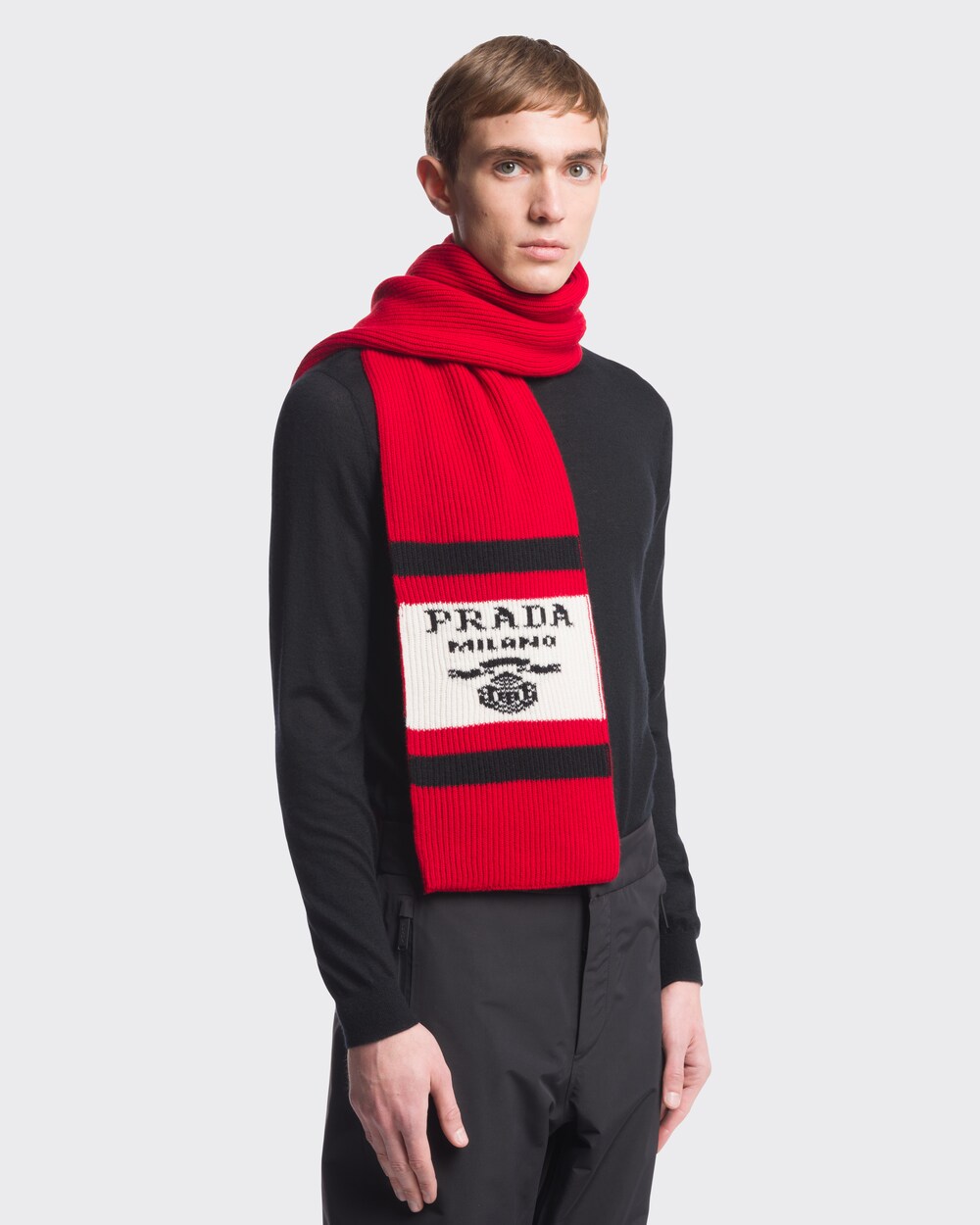 Prada Cashmere Scarf, Men, Red