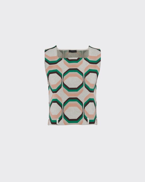 jacquard knit vest