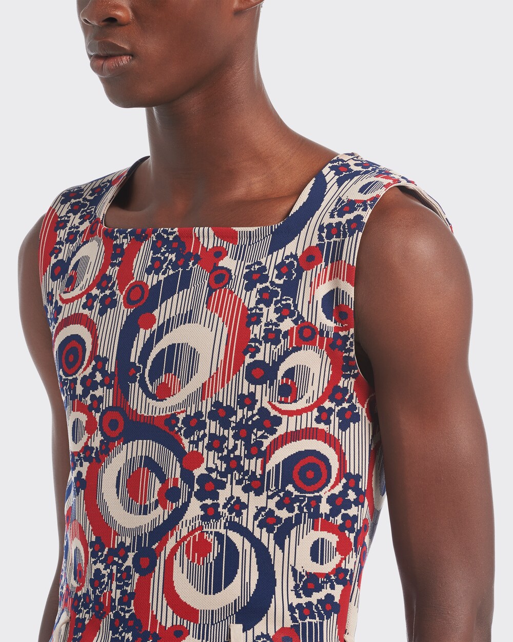 jacquard knit vest