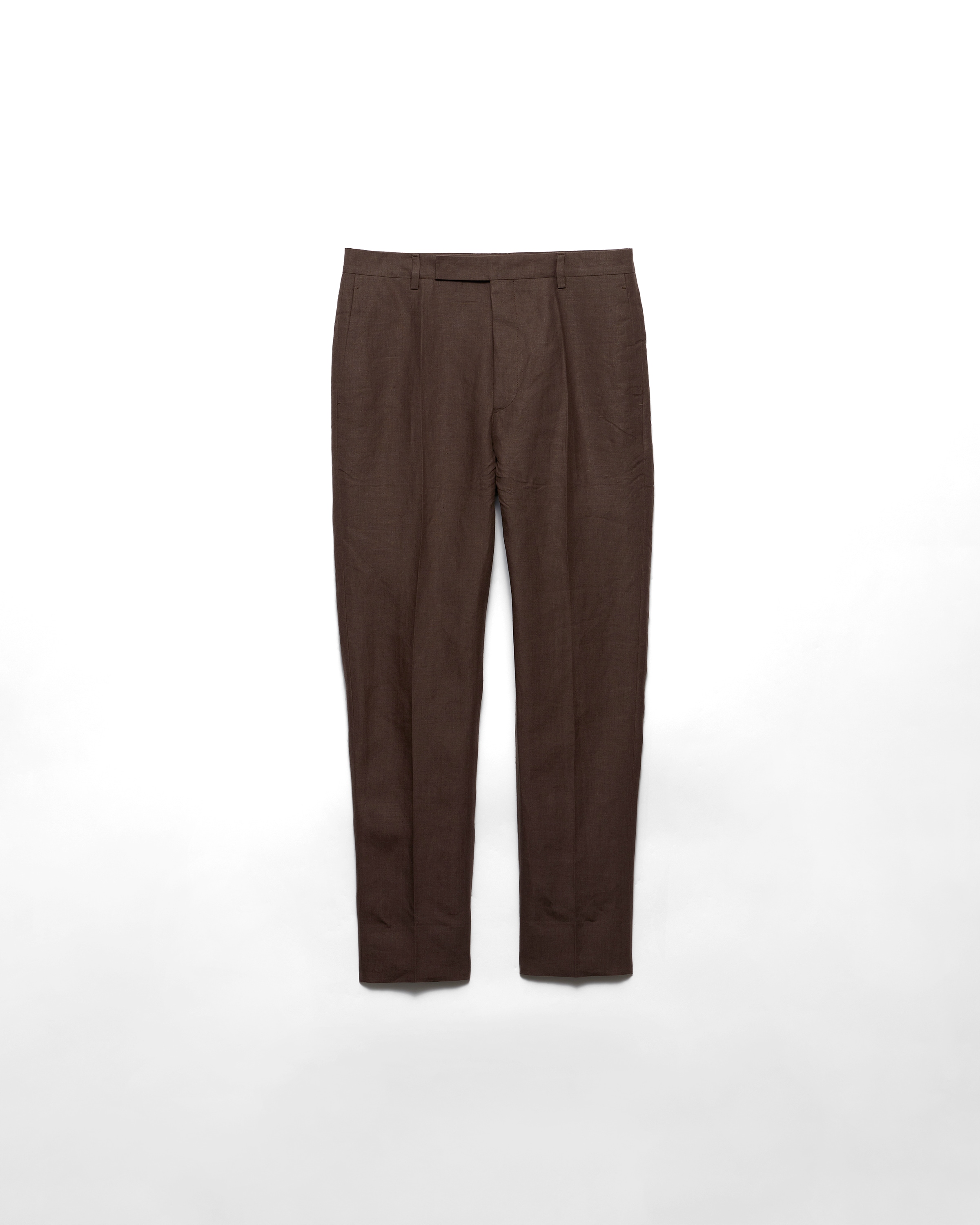 Prada Pantaloni Sartoriali In Lino, Uomo, Ebano, Taglia 52
