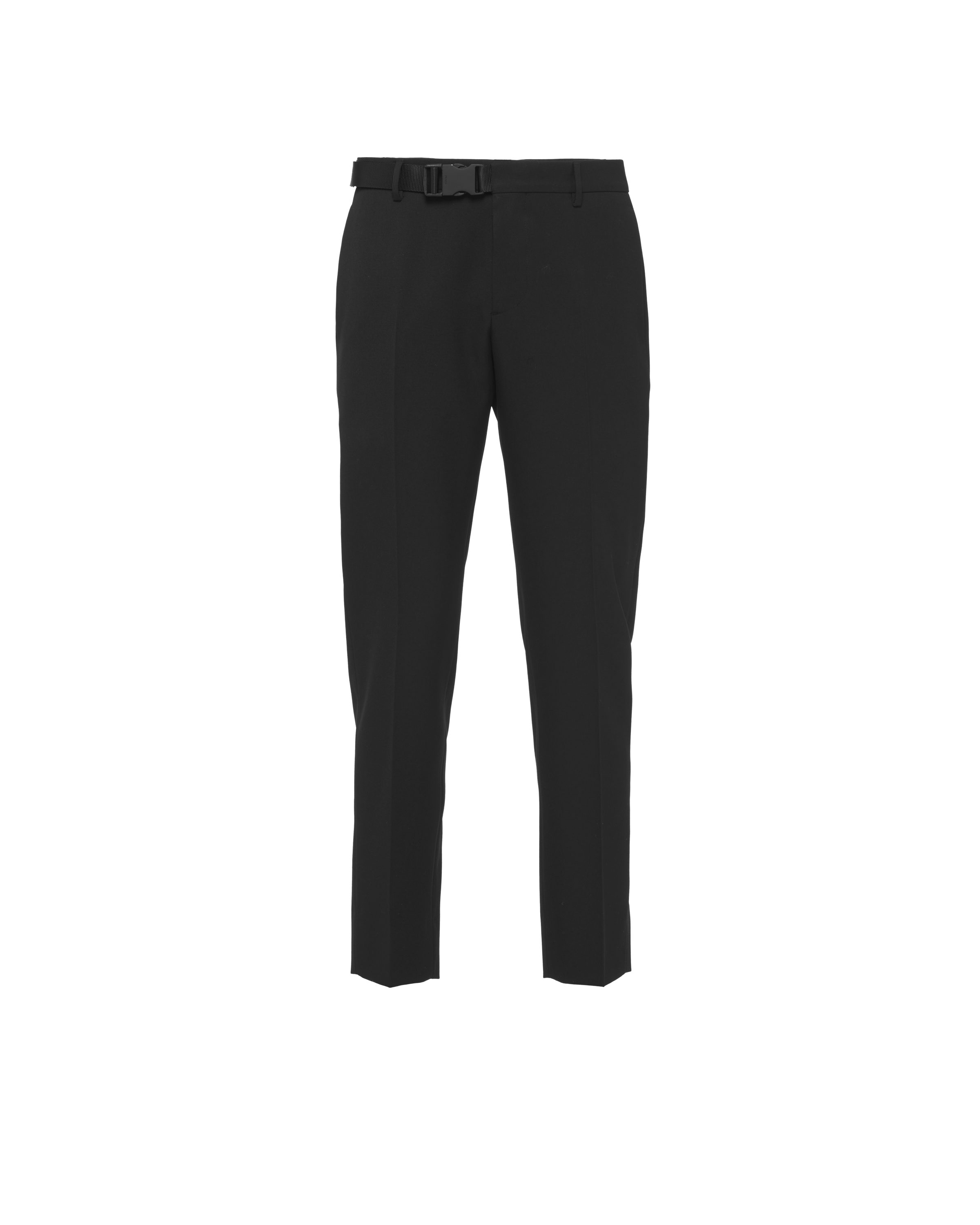 Black Wool Gabardine Pants Prada
