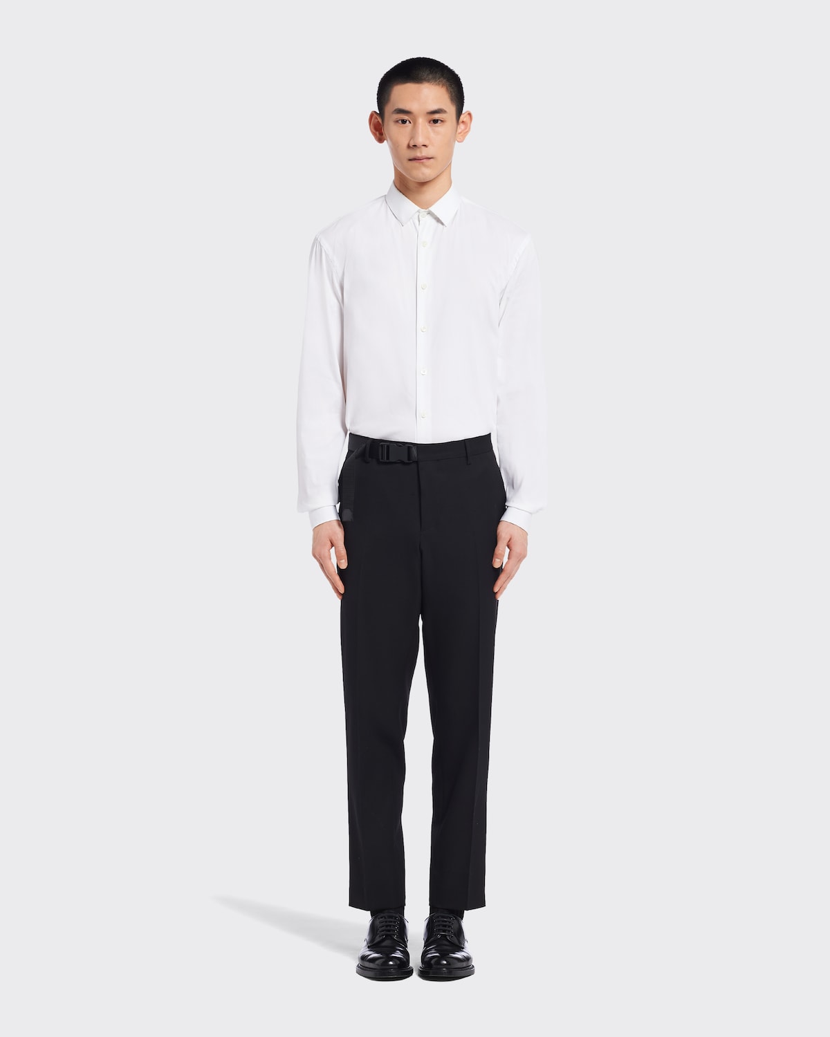 PRADA Size 34 Black Virgin Wool Button Fly Dress Pants