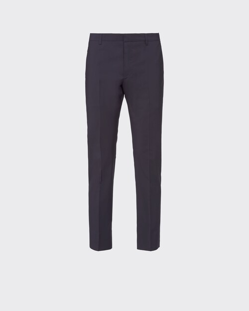 Navy Light stretch wool pants | Prada