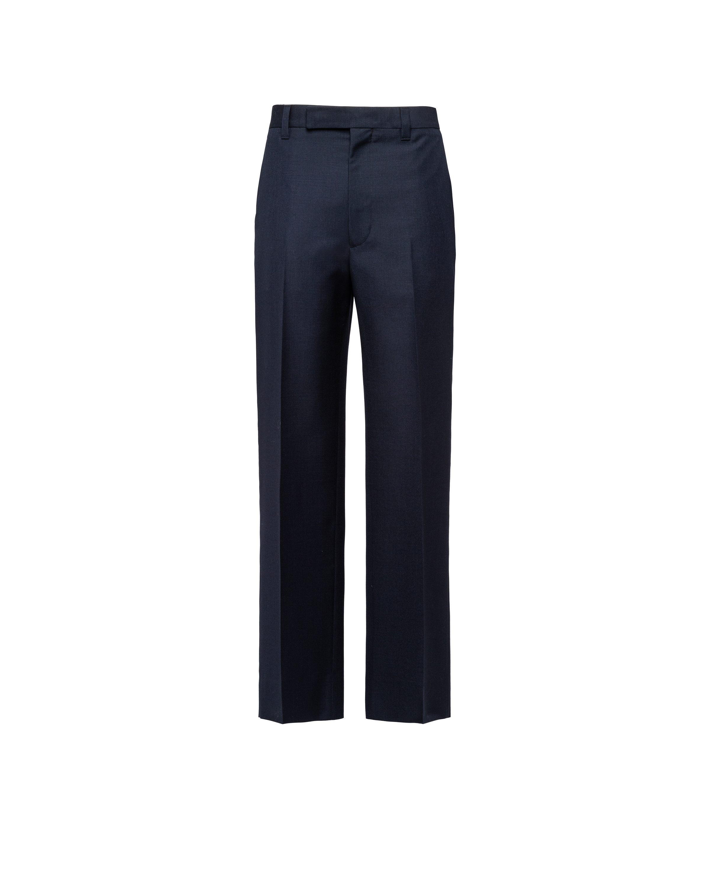 Prada Men's Wide-leg Wool-blend Pants In Navy