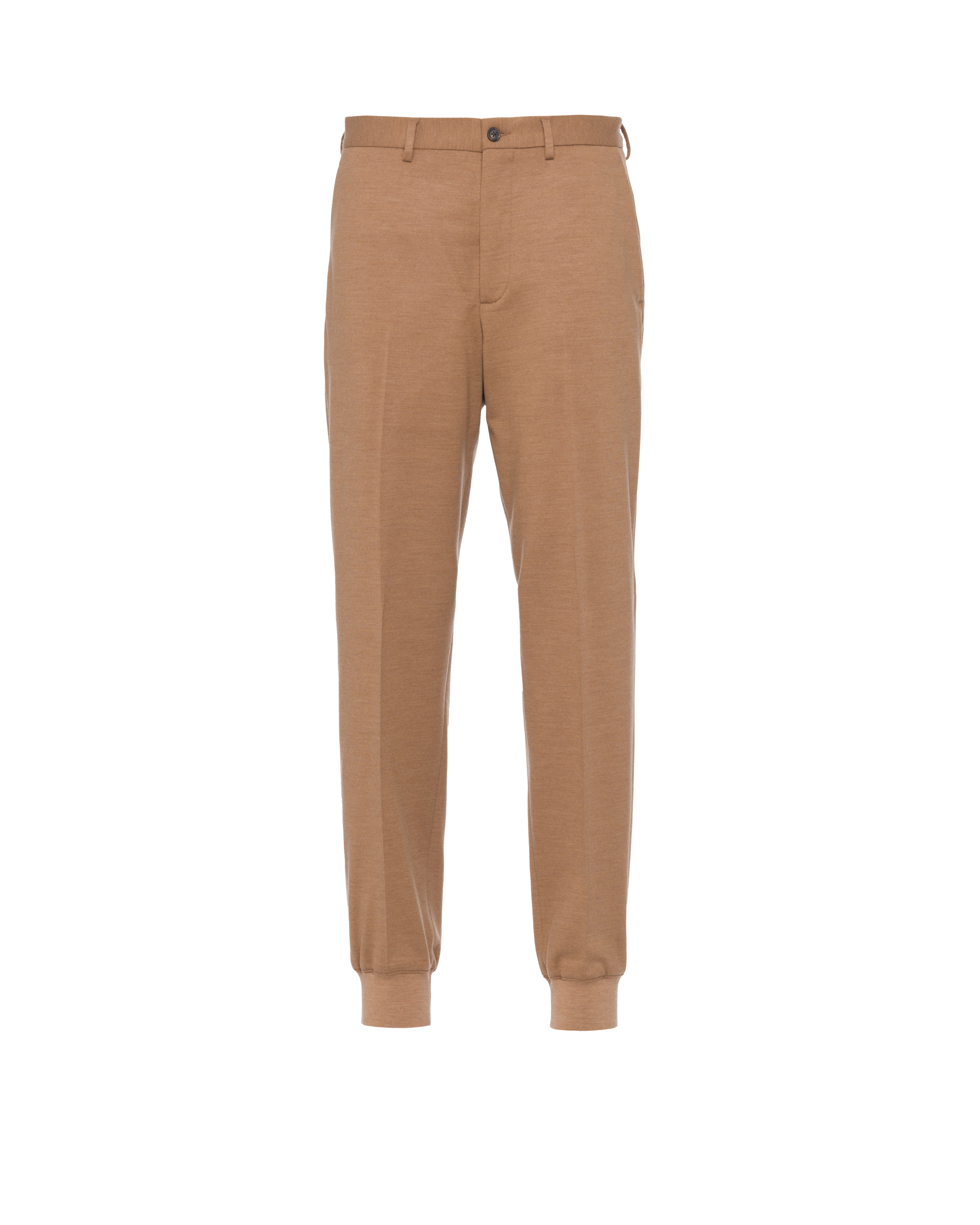 Prada Wool Joggers In Camel Brown