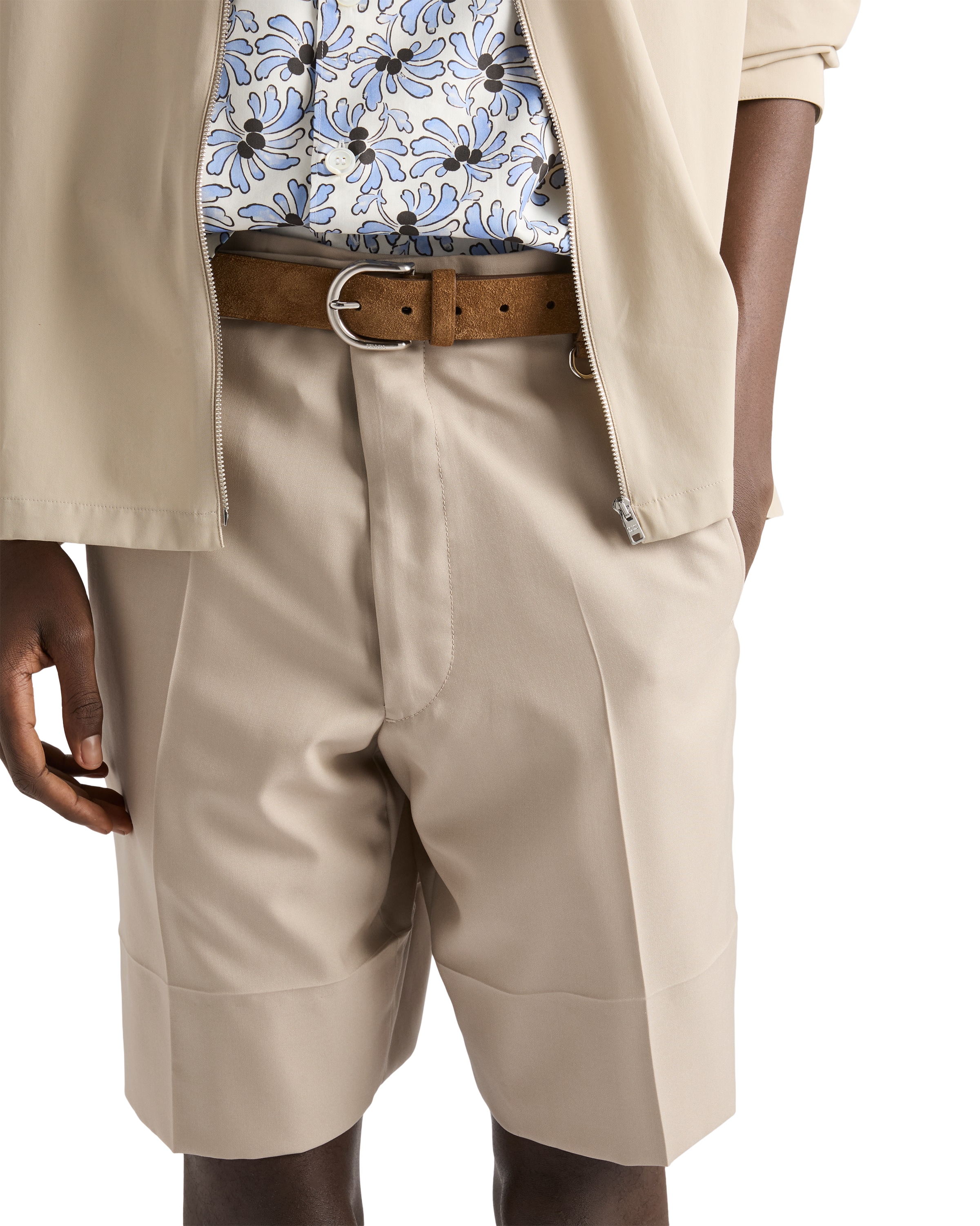 Prada Cotton Bermudas In Neutral