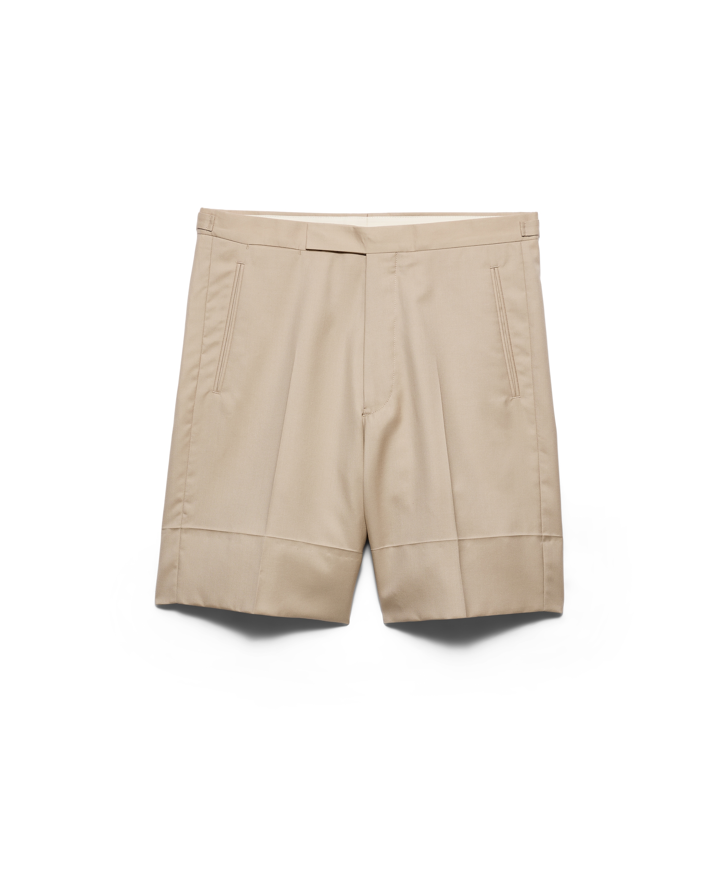 Prada Cotton Bermudas In Neutral