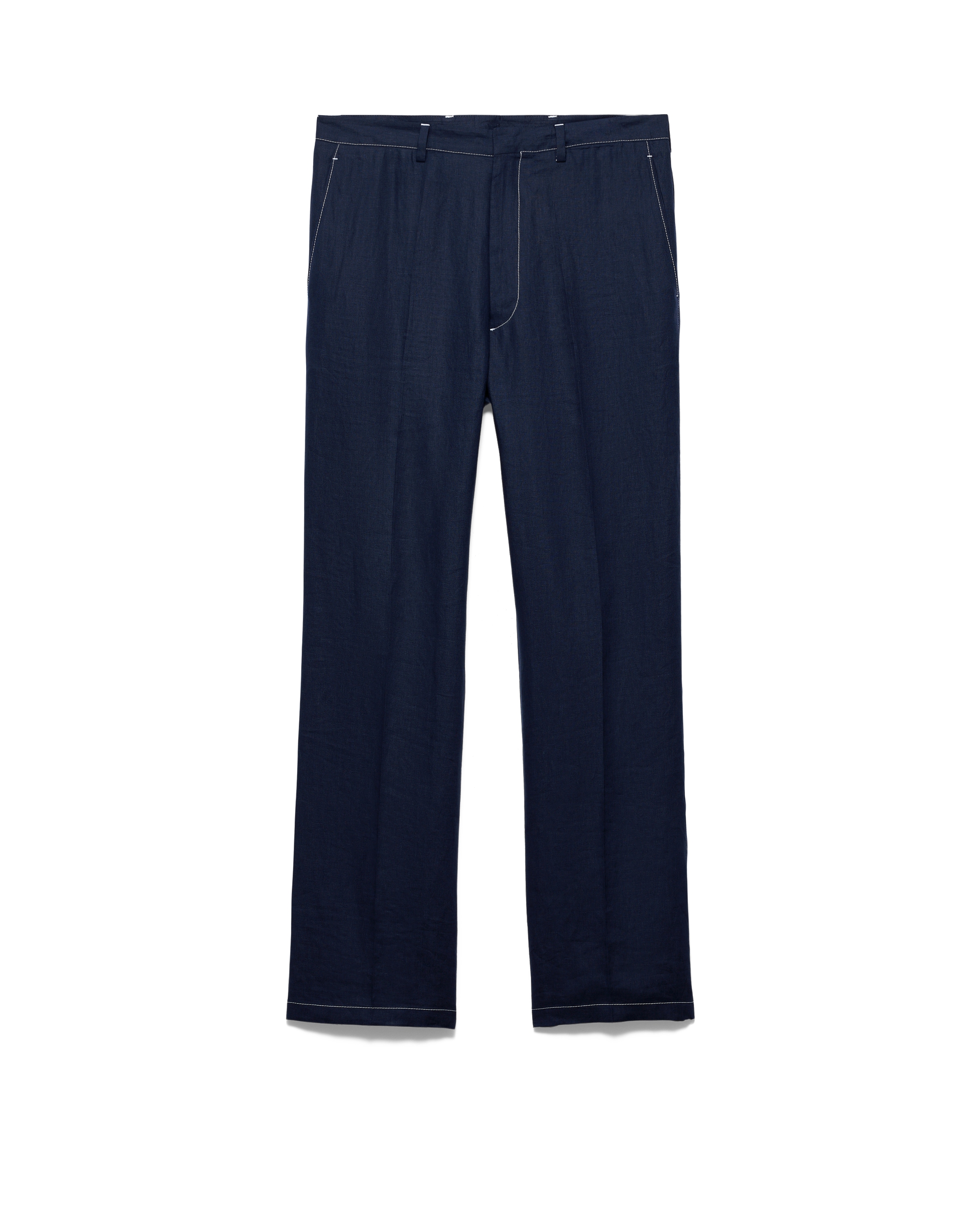 Prada Pantaloni In Lino, Uomo, Blu, Taglia 54