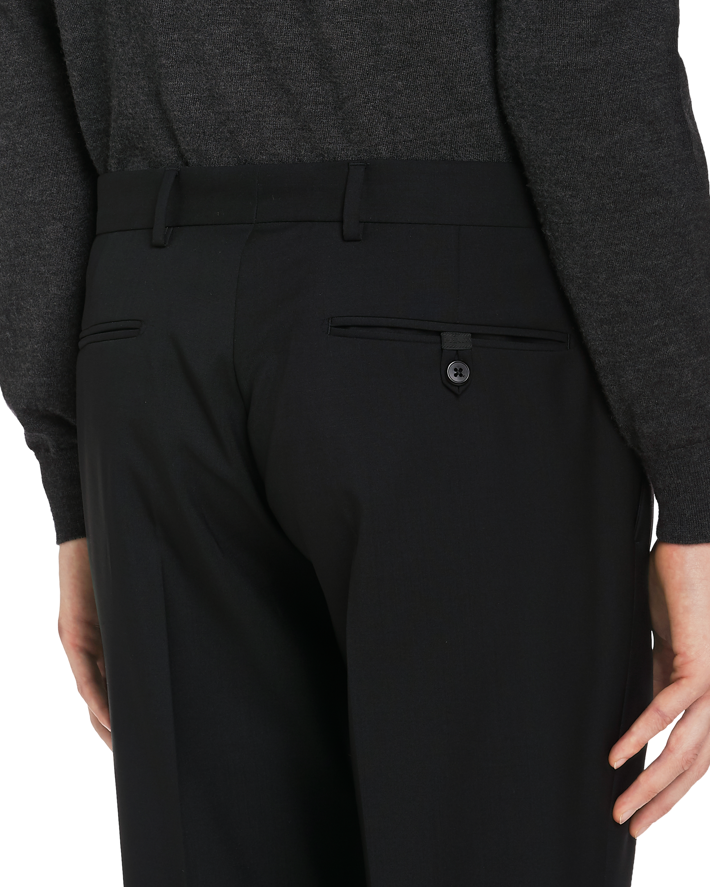 Slim-fit wool trousers