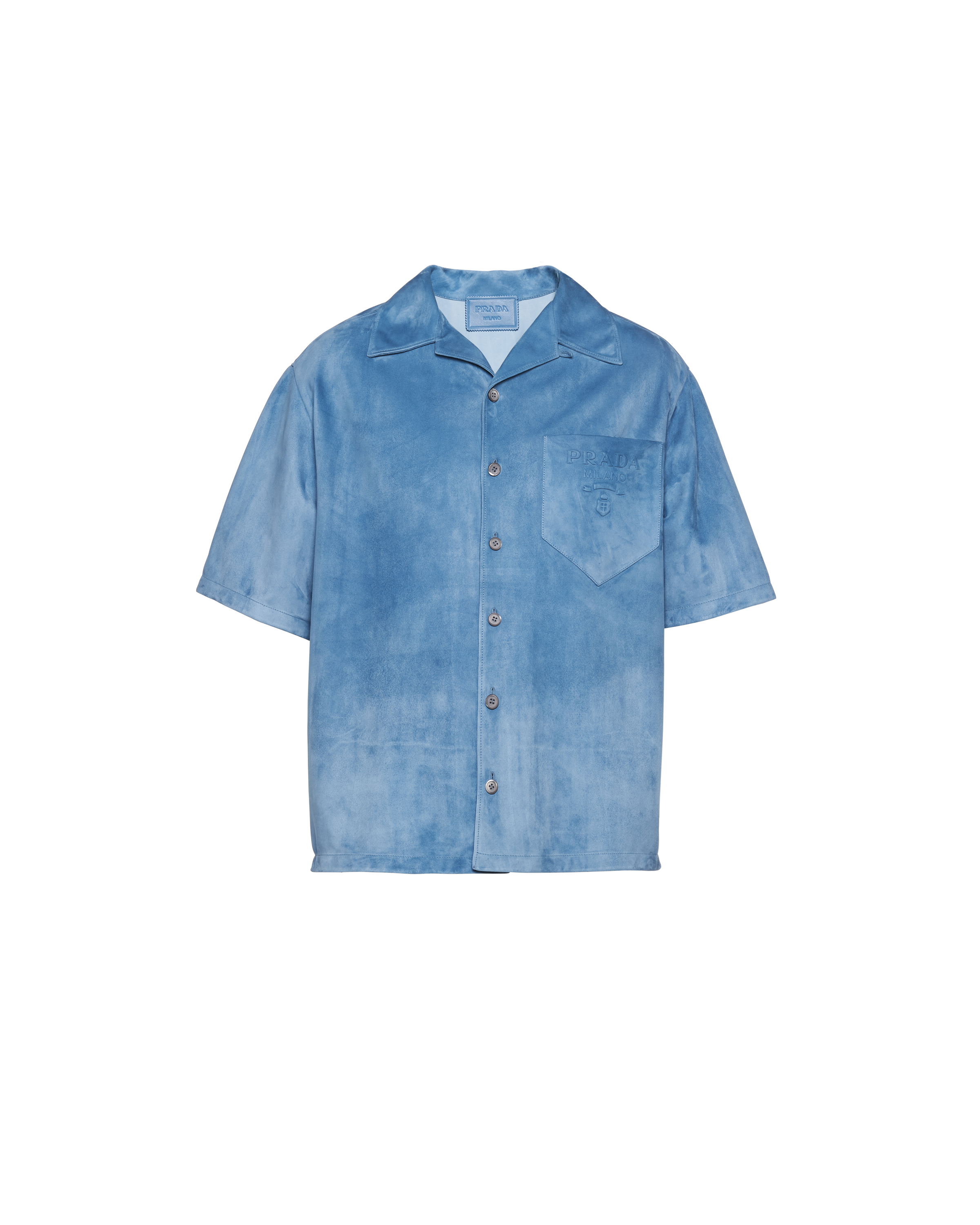 PRADA SHORT-SLEEVED SUEDE SHIRT