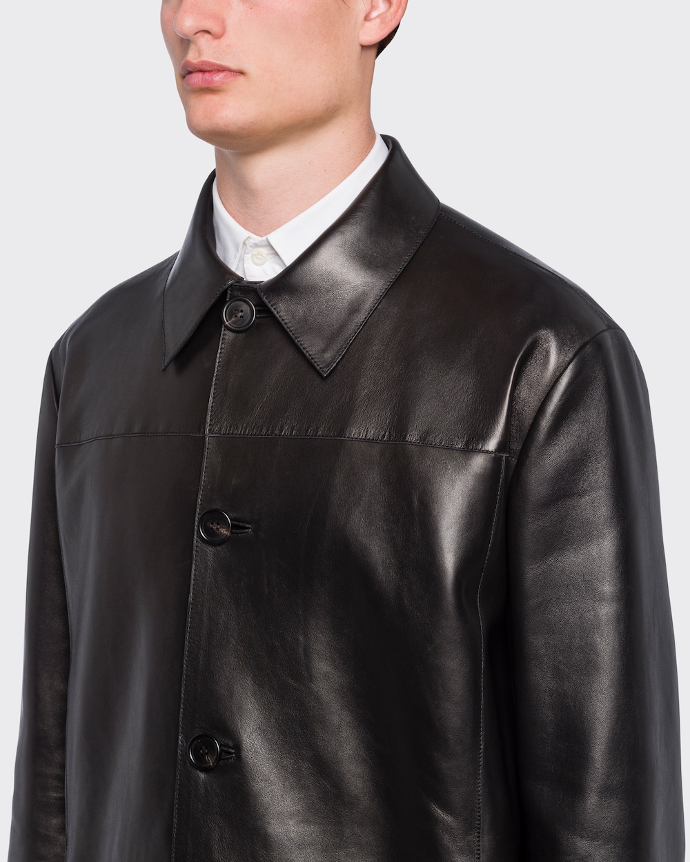 Prada leather shirt clearance