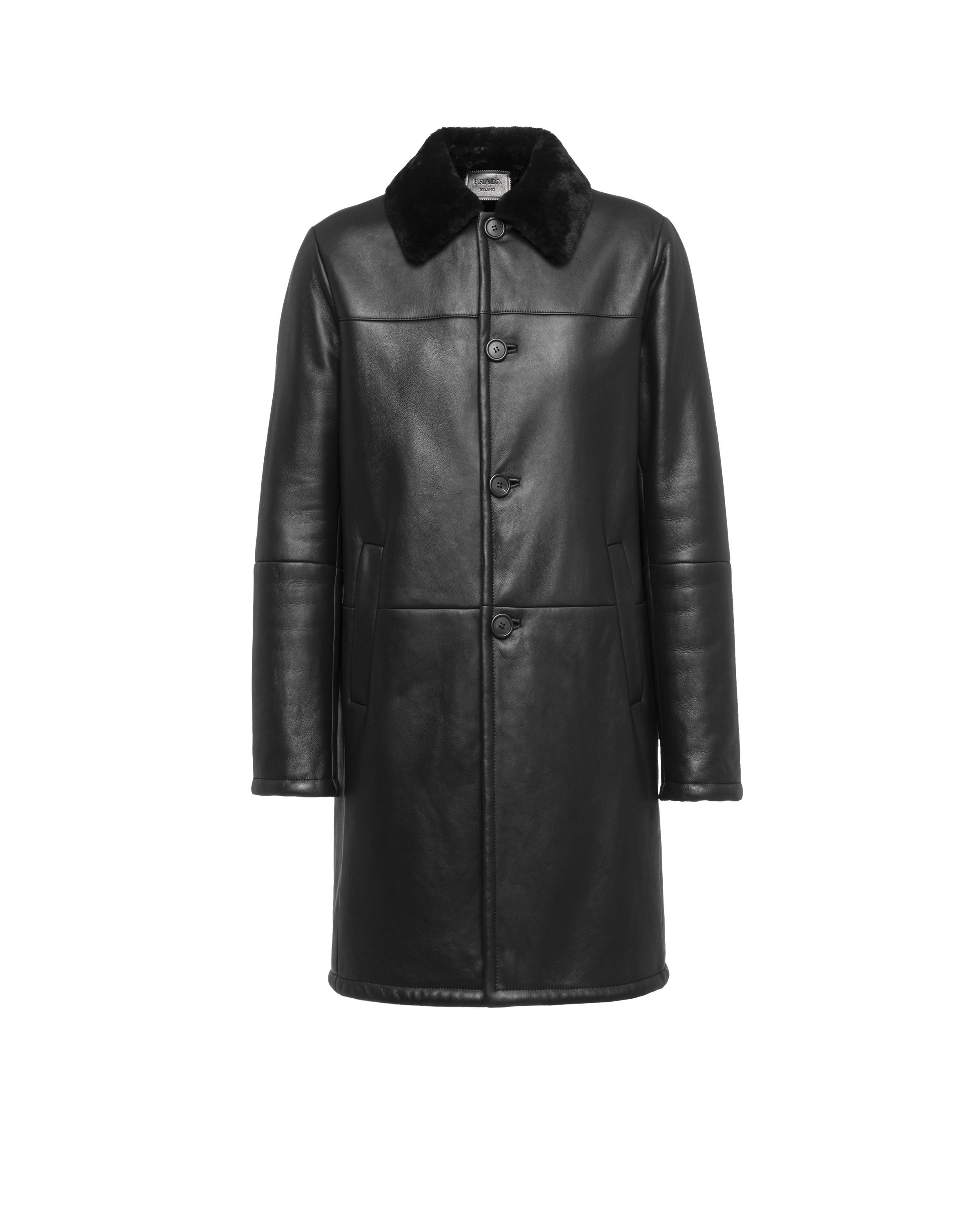 prada leather coat