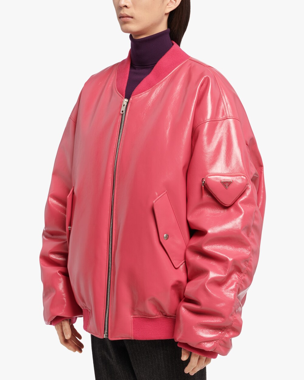 nappa leather bomber jacket