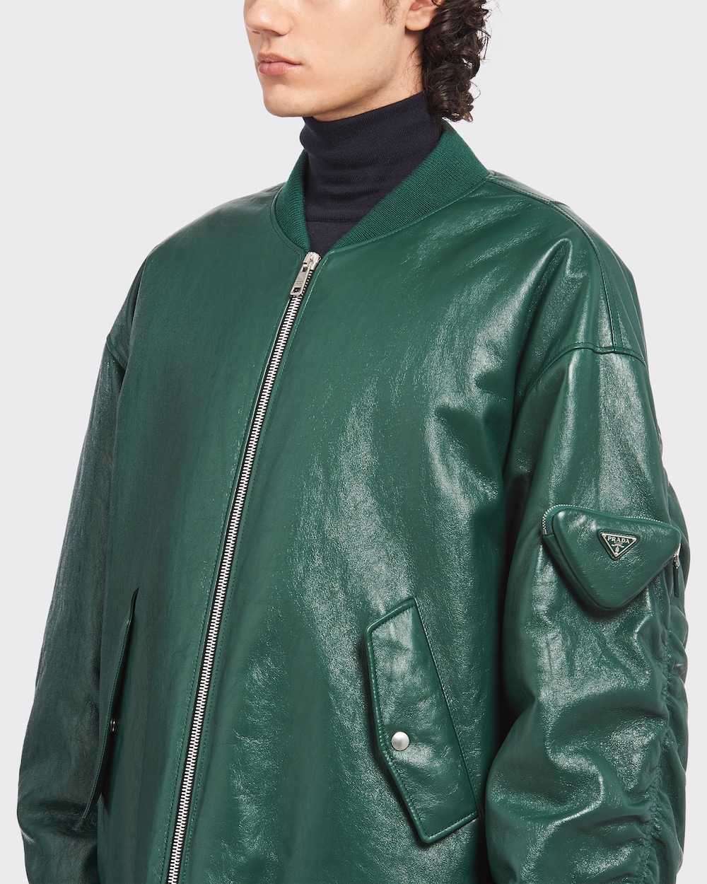 nappa leather bomber jacket