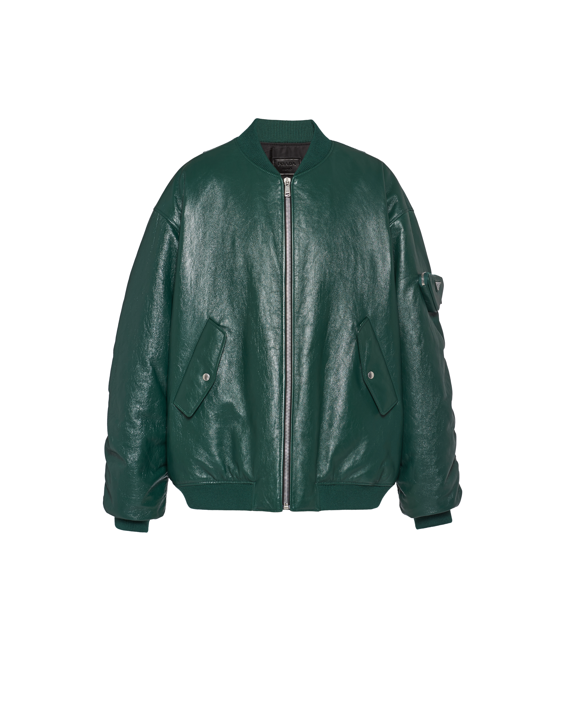 Prada leather bomber jacket best sale
