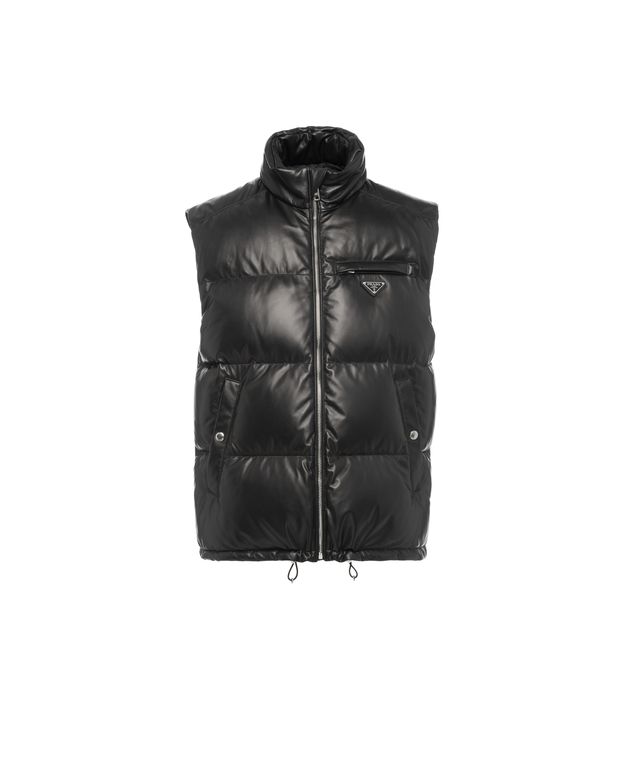 Prada Padded Nappa Leather Vest In Black | ModeSens