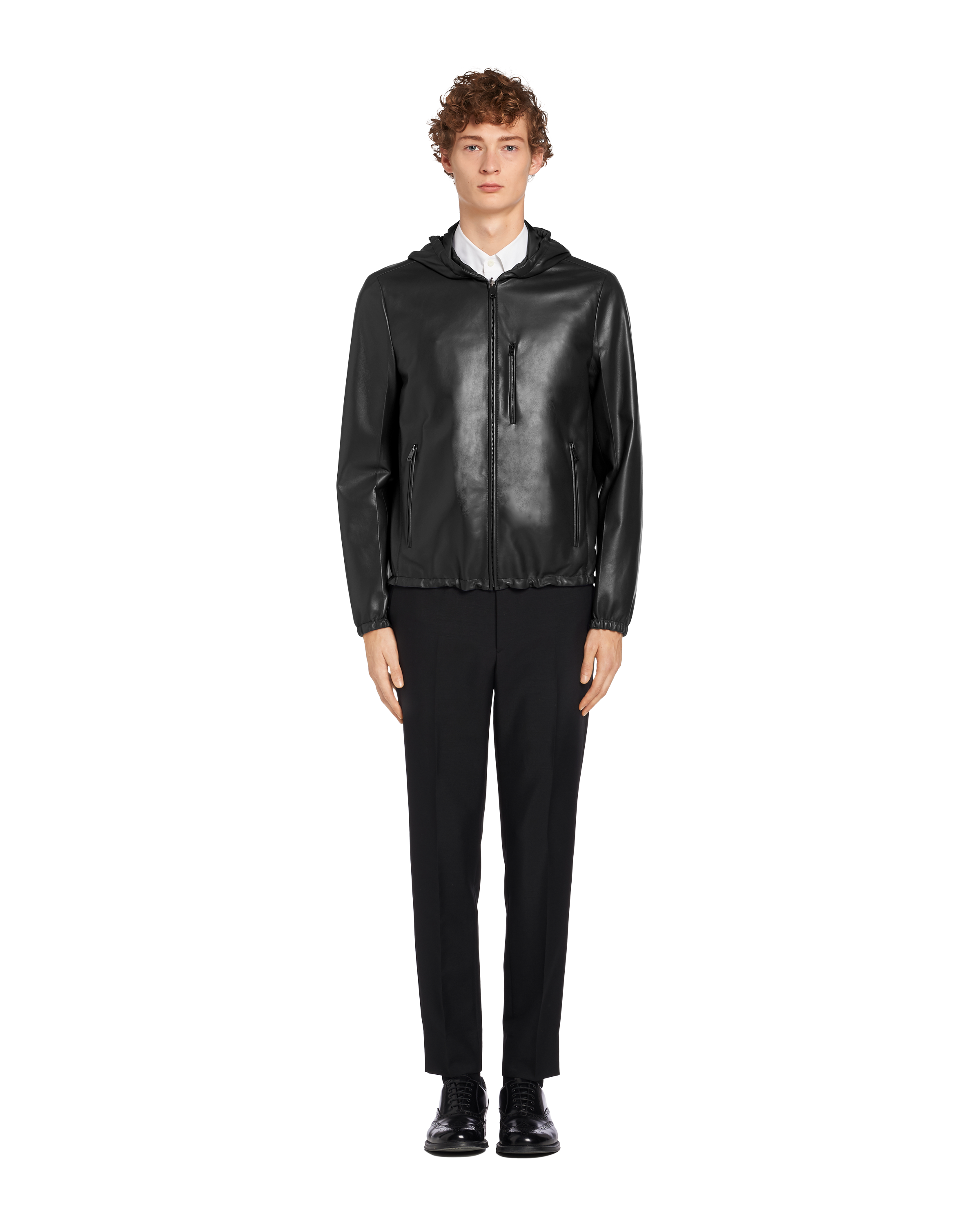 Black Reversible Nappa Leather Jacket PRADA
