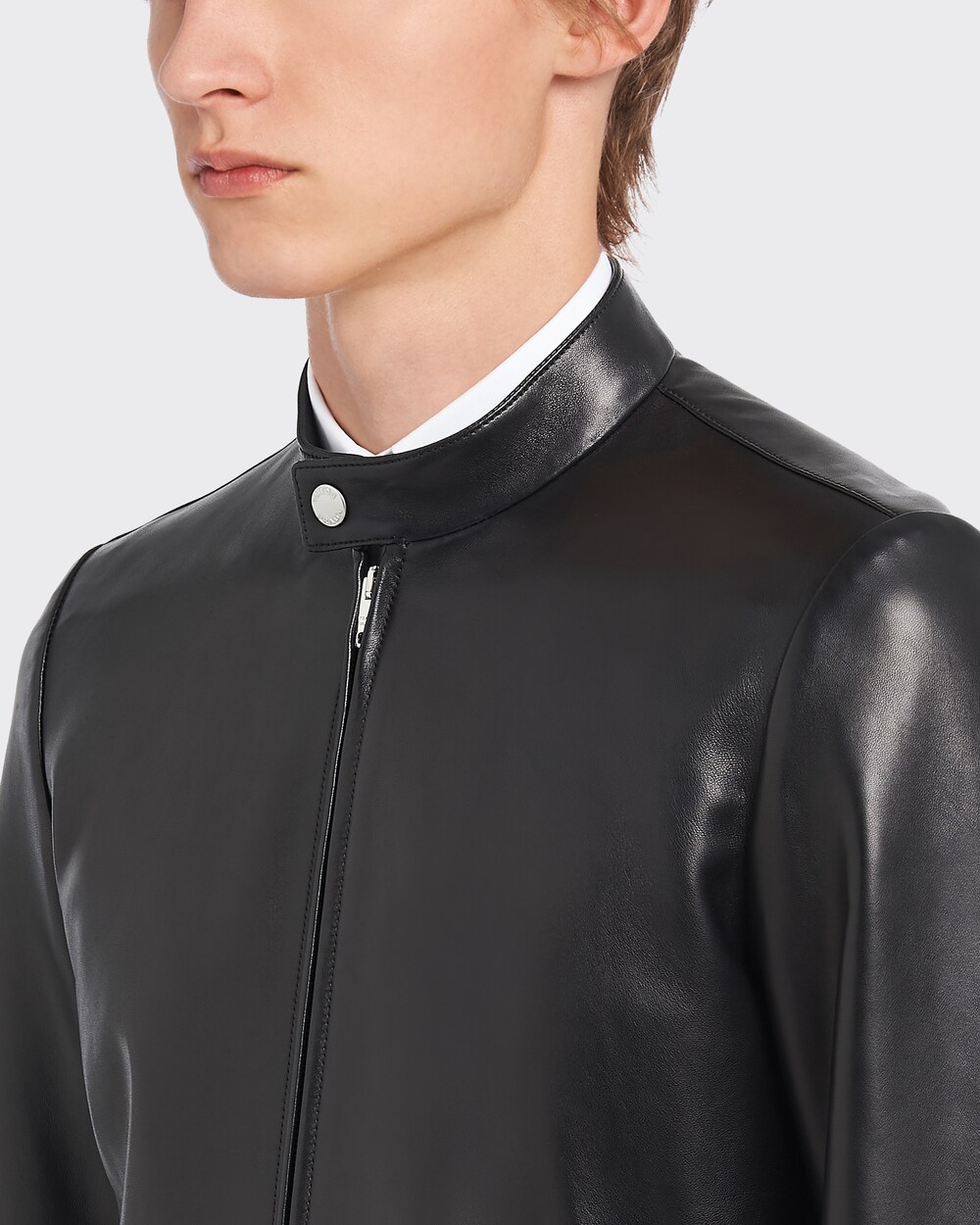 Black Nappa leather biker jacket | Prada