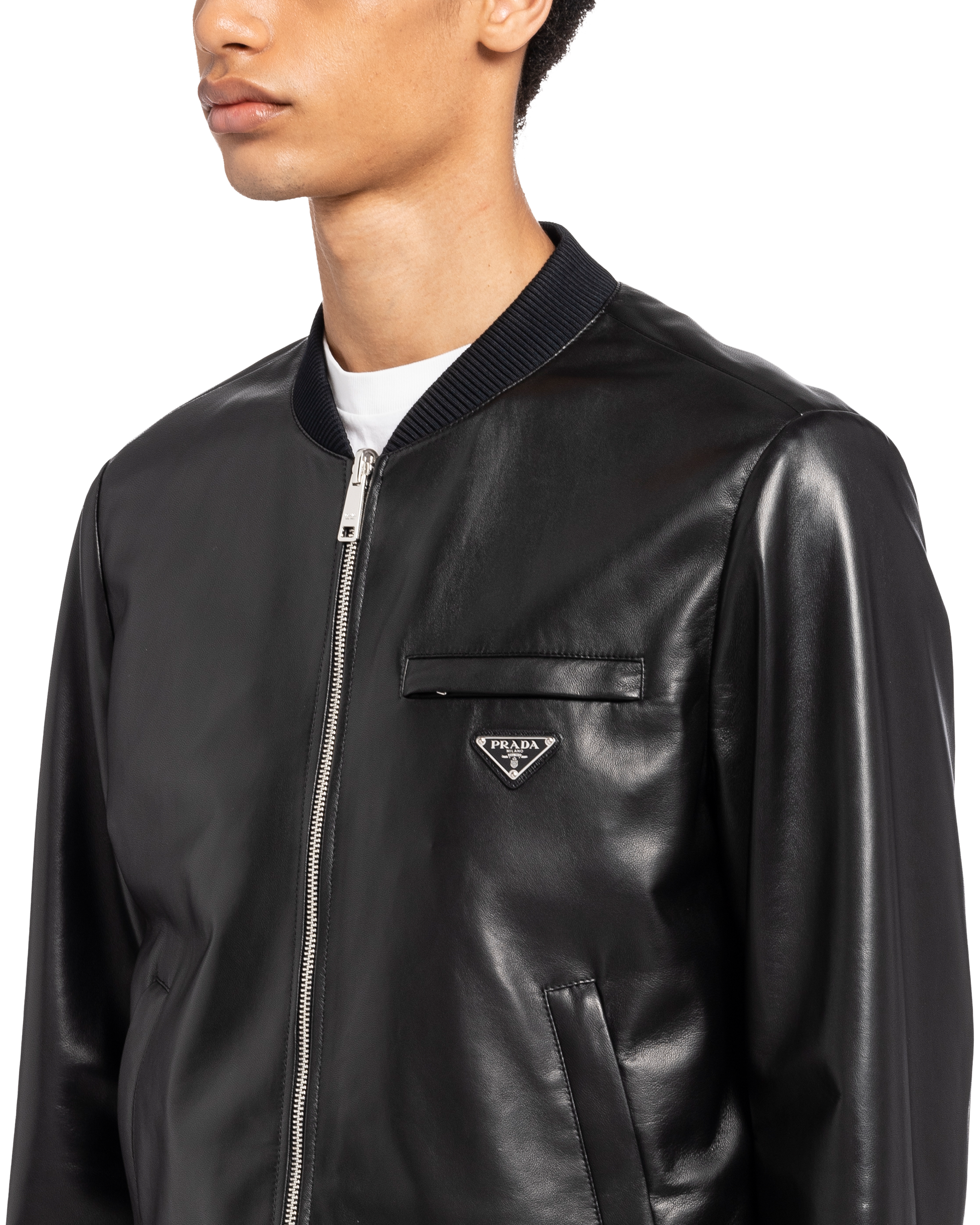 prada leather bomber jacket