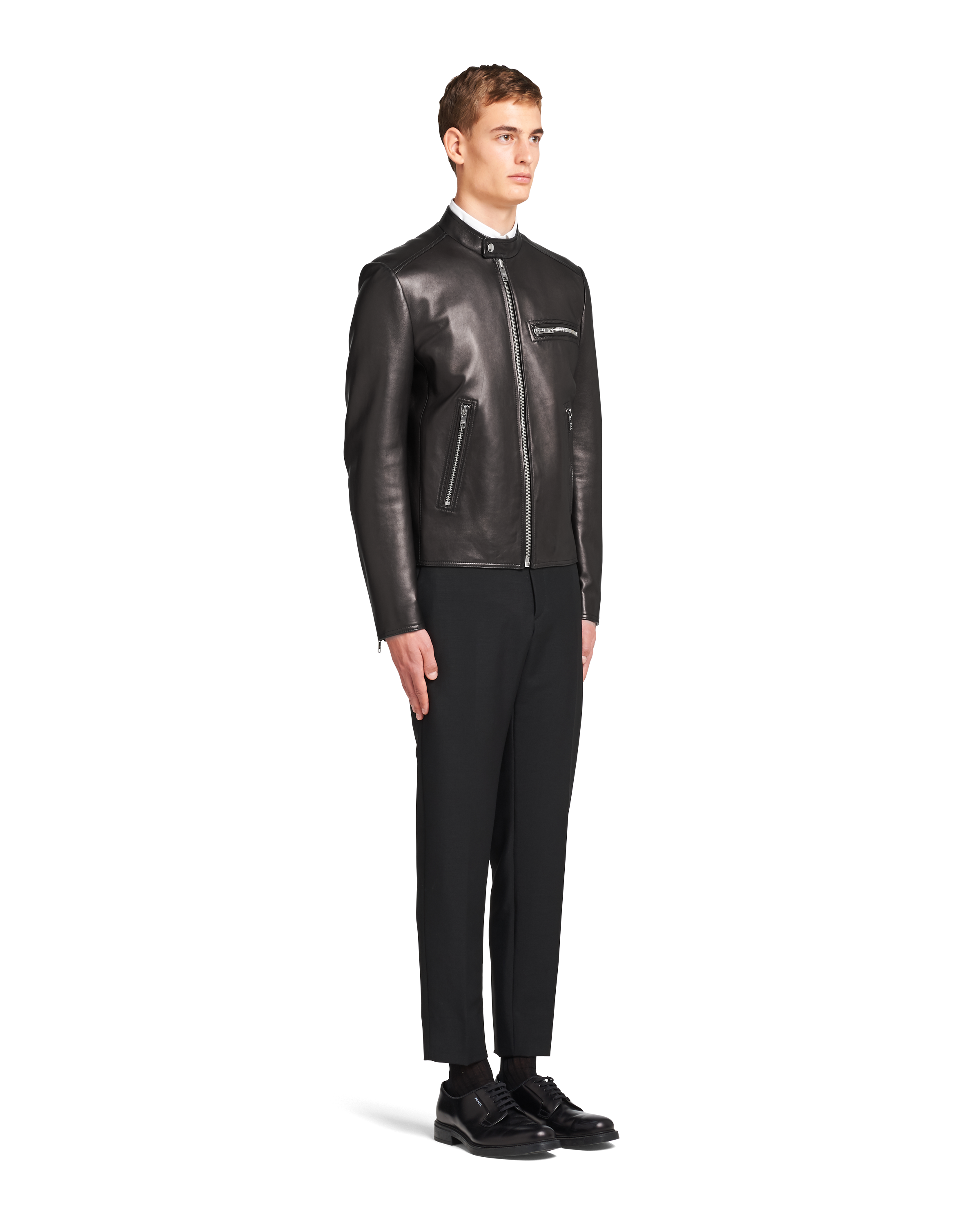 nappa leather biker jacket | Prada