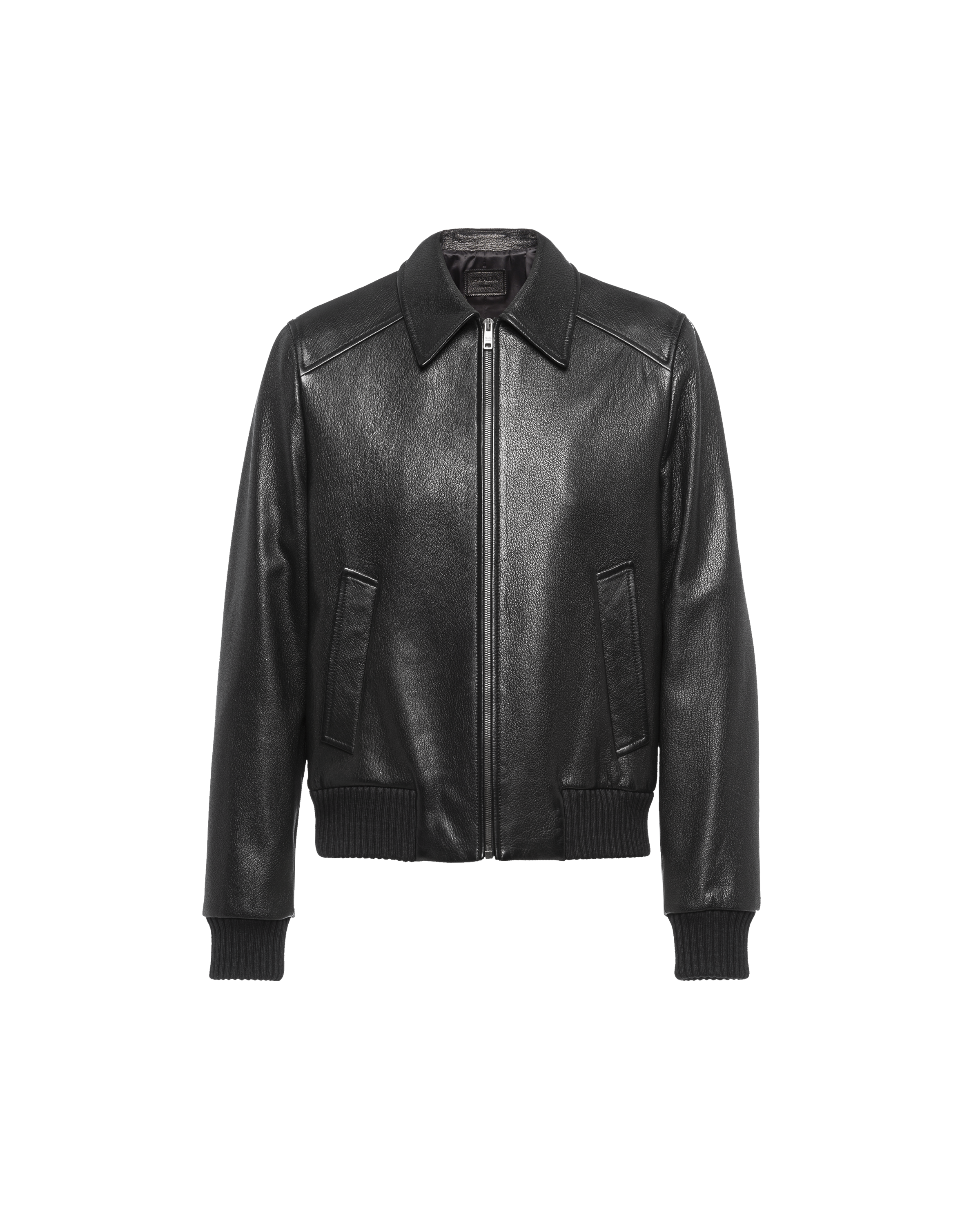 緑林シリーズ PRADA 2018fw leather stadium jacket