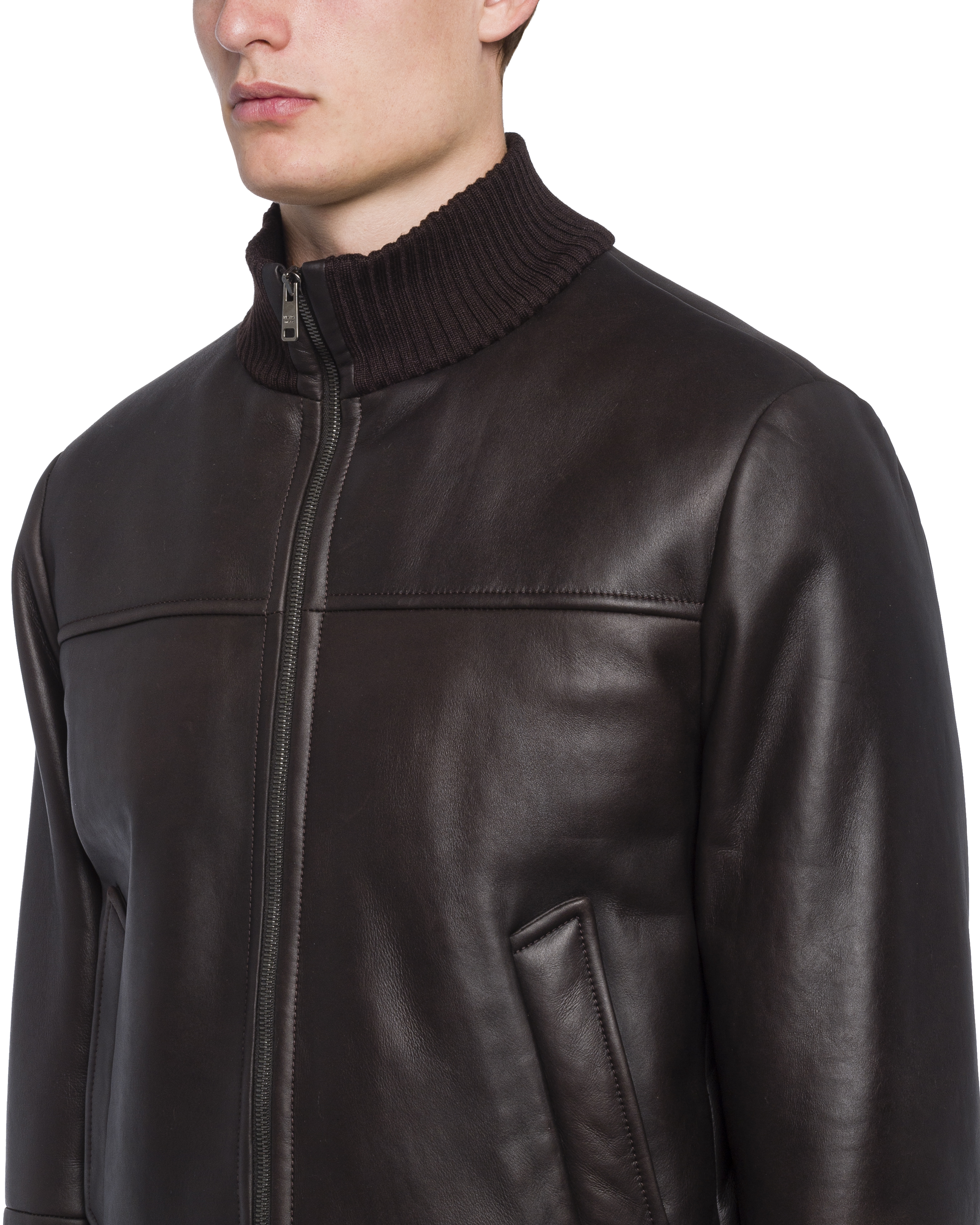 Dark Brown Sheepskin jacket | Prada