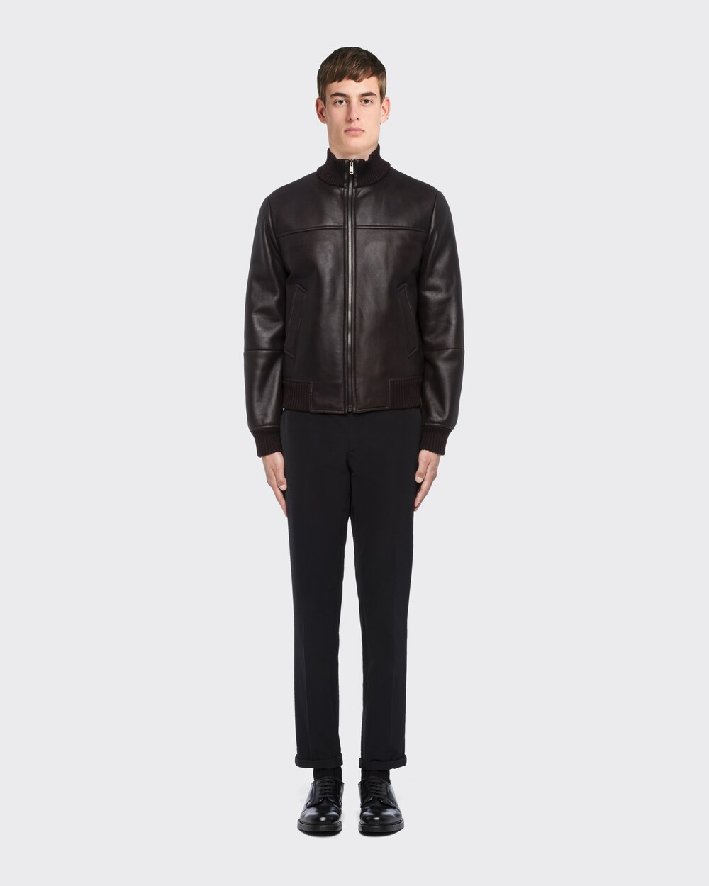 Dark Brown Sheepskin jacket | Prada