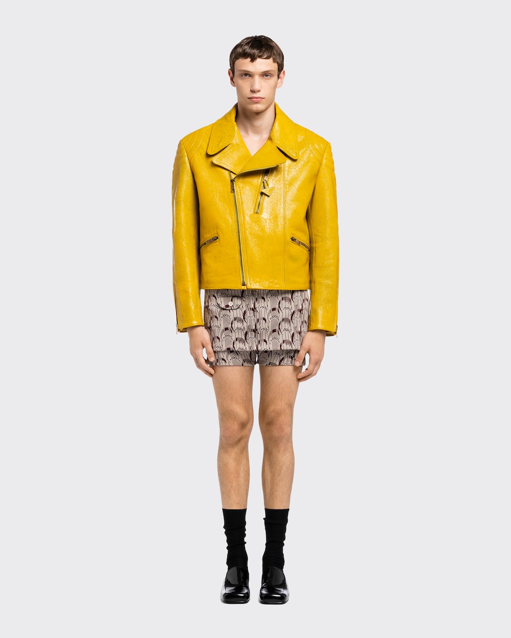 biker jacket mustard