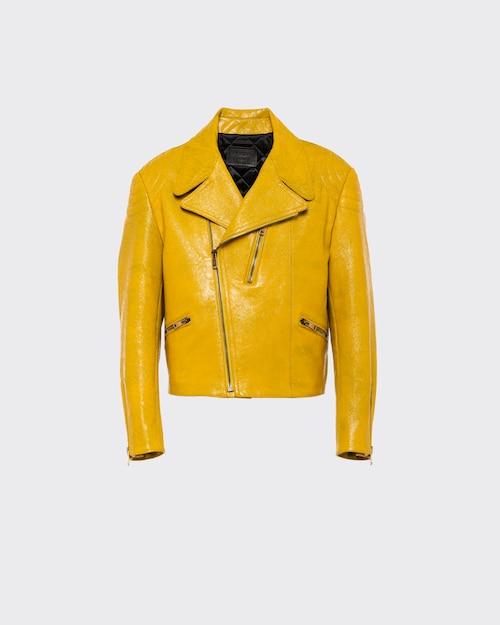 yellow leather jacket men