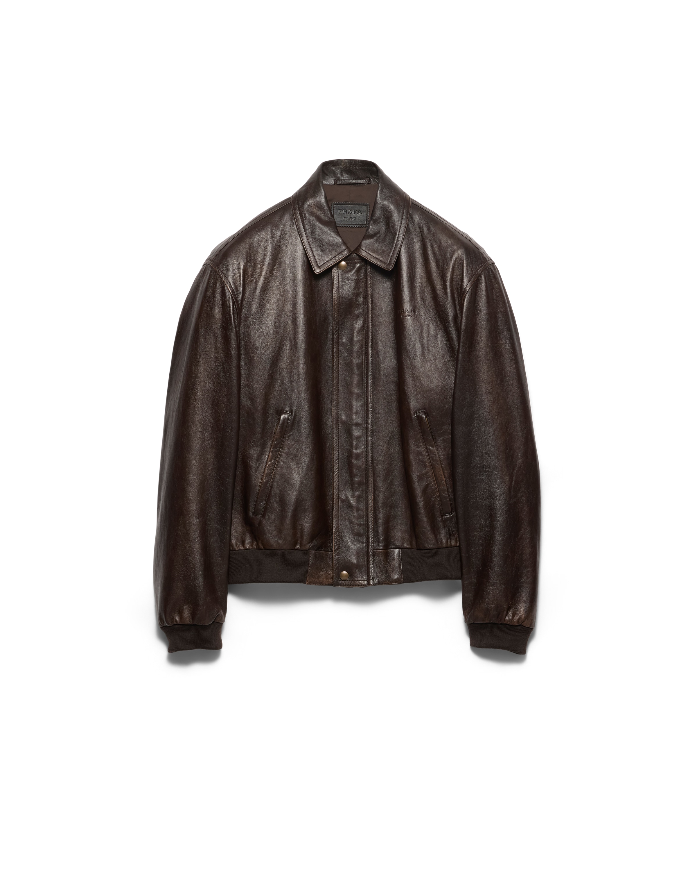 Prada Nappa Leather Bomber Jacket In Multi