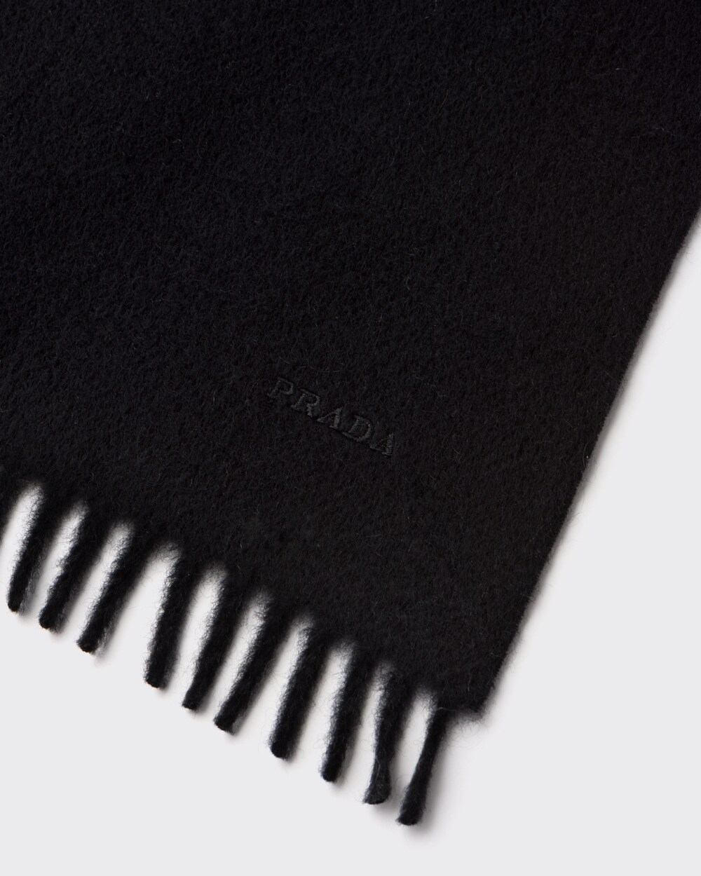 Prada Double Cashmere Scarf, Men, Anthracite Gray
