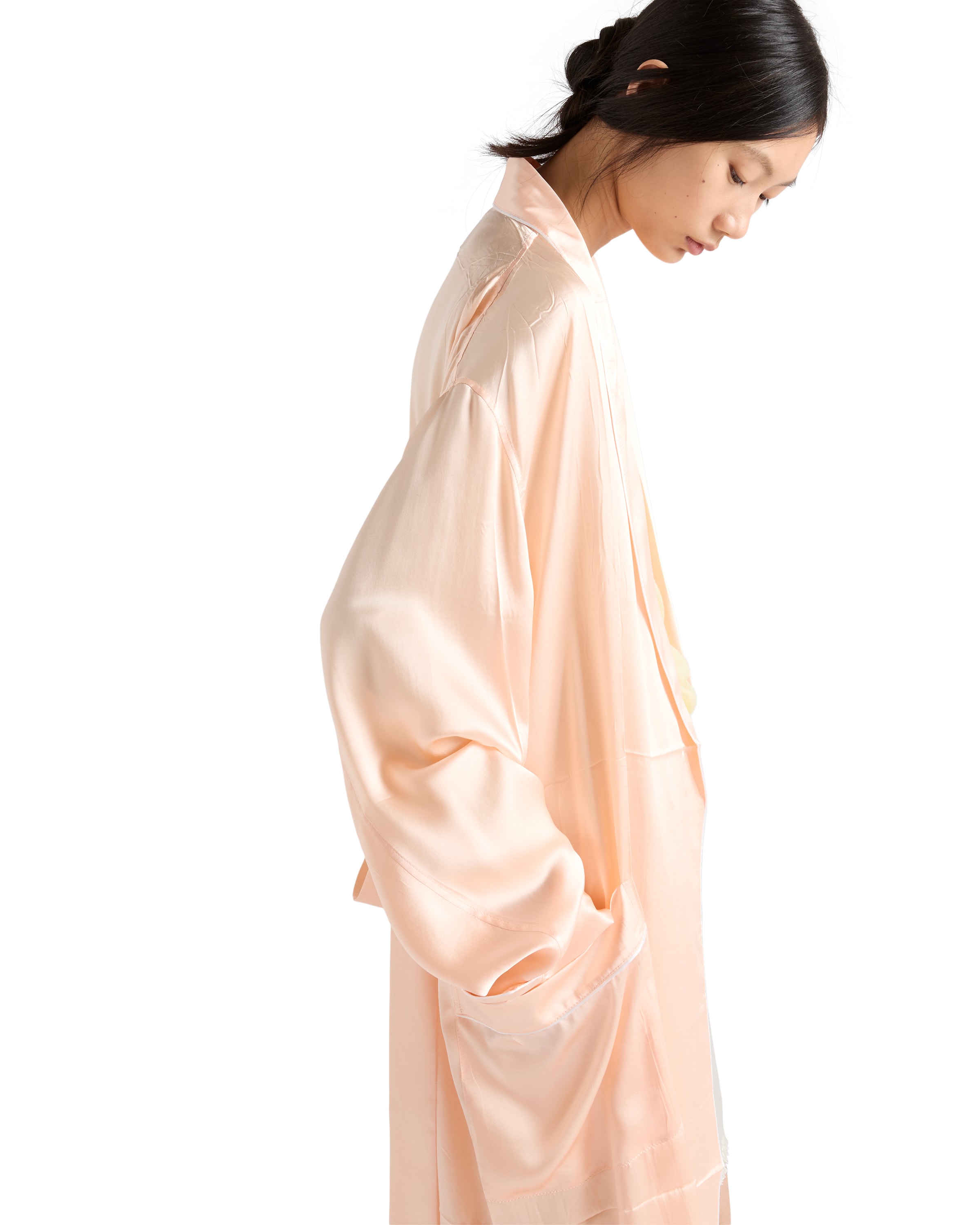 Prada Silk Robe In Neutral
