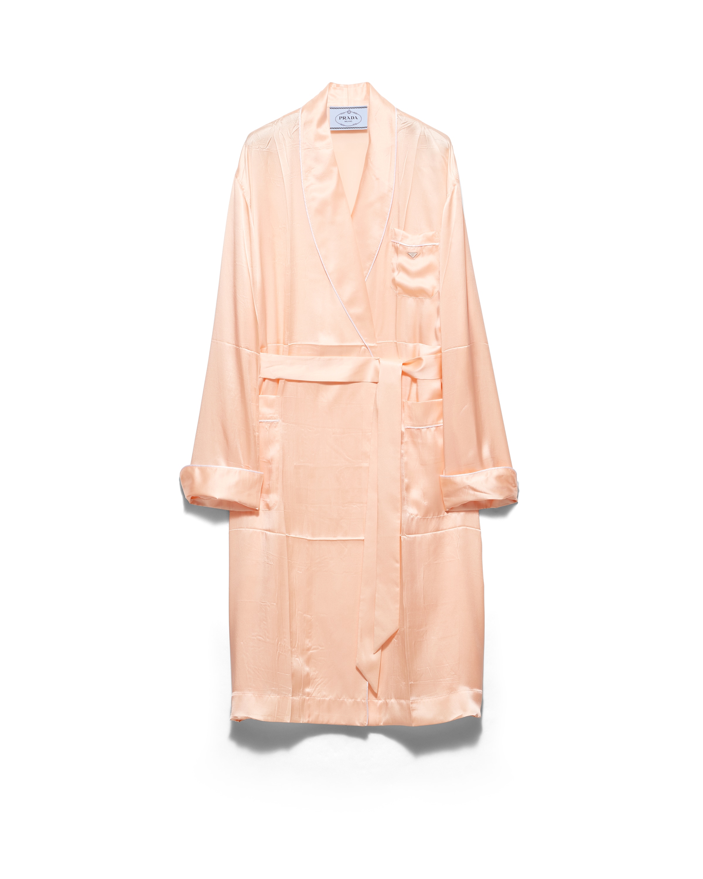 Prada Silk Robe In Neutral