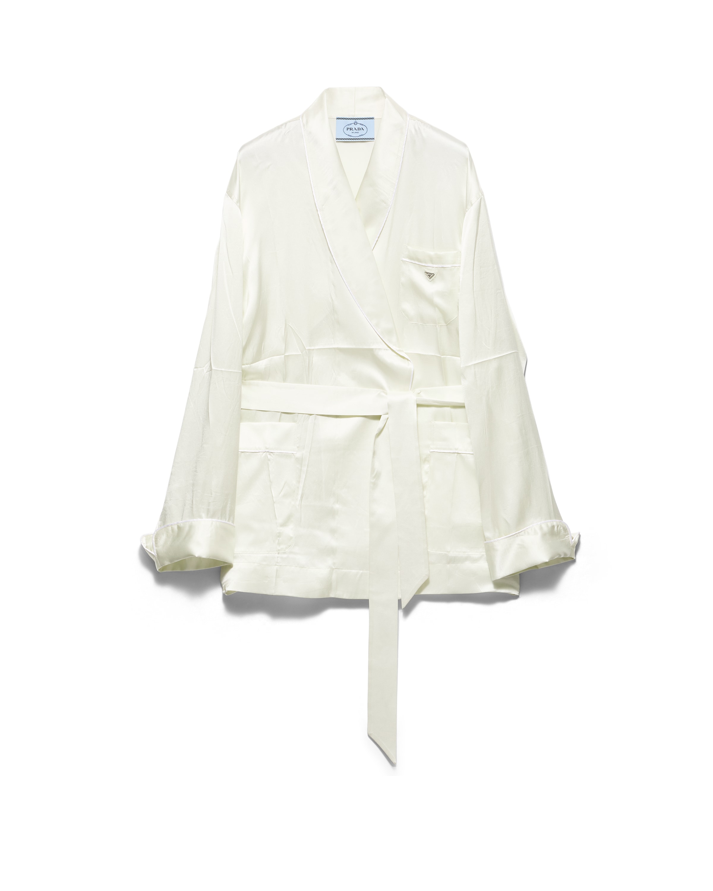 Prada Silk Robe In White