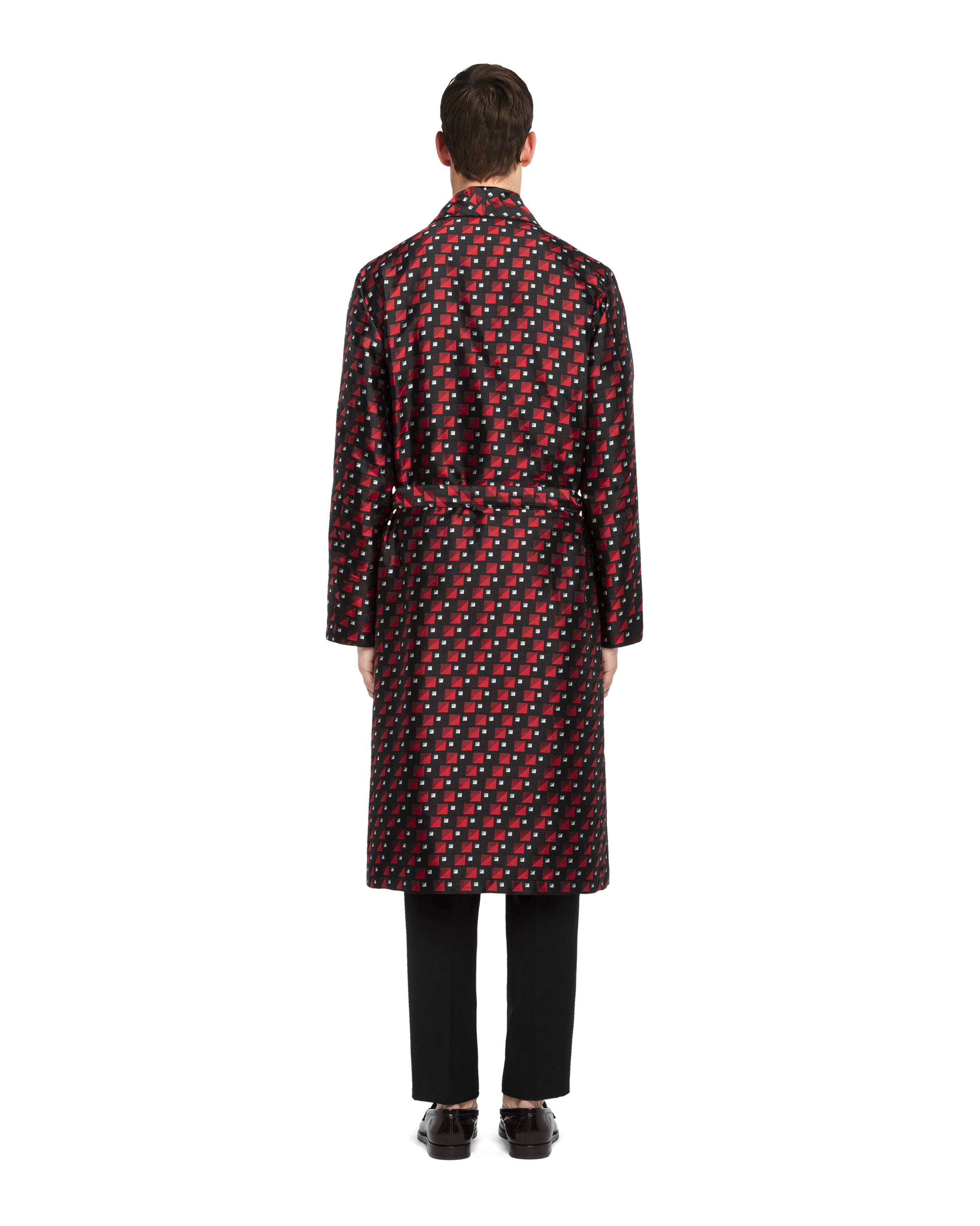 Prada Checked print silk jacquard robe 3
